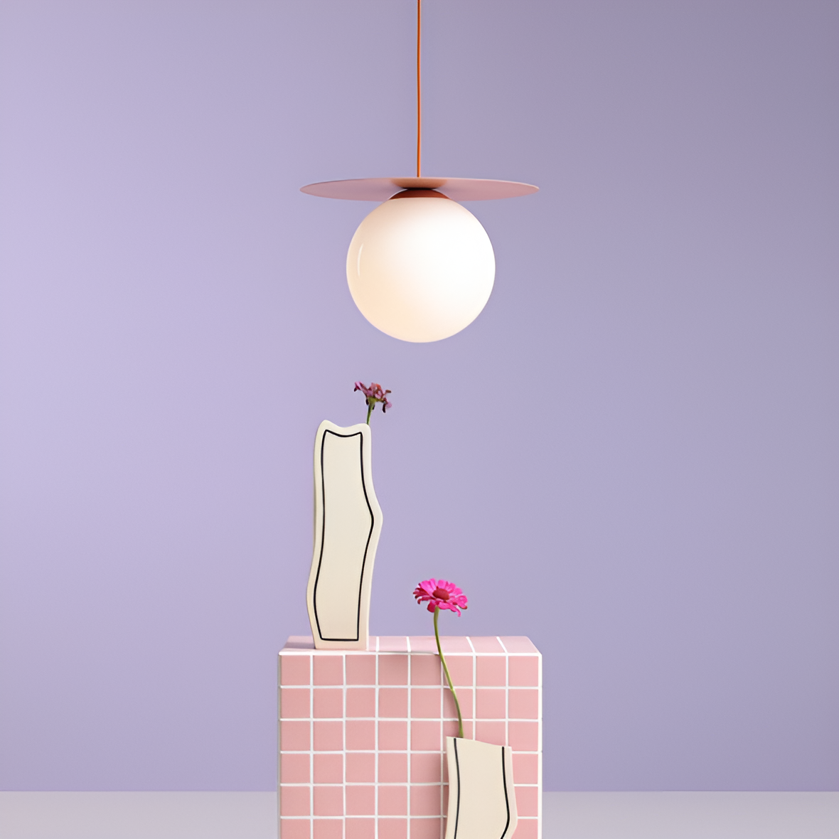 Hanging lamp coral loop