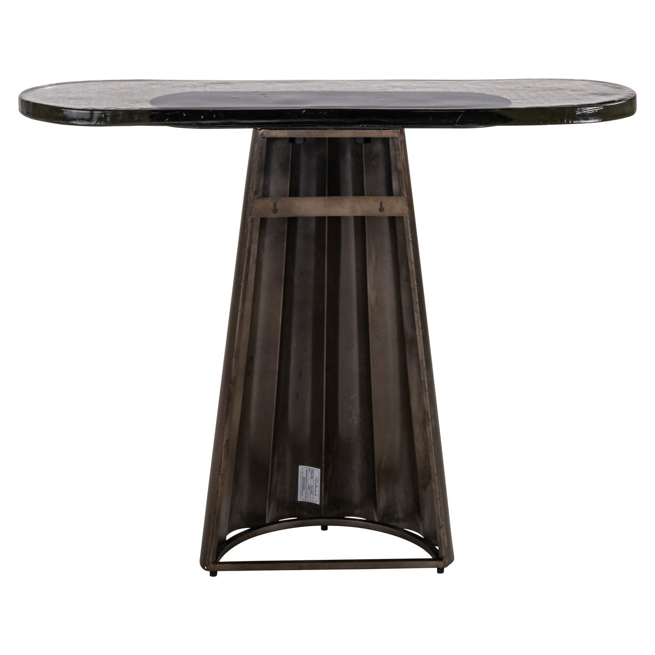 Konsola BARWICK se skleněnou deskou a hnědým podstavcem