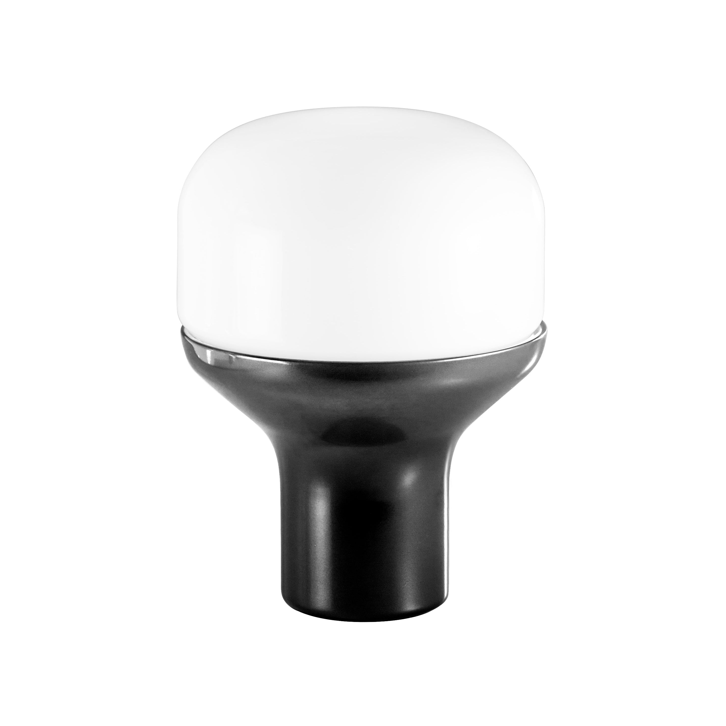 Stolní lampa DELUX s opálovým sklem a černým podstavcem