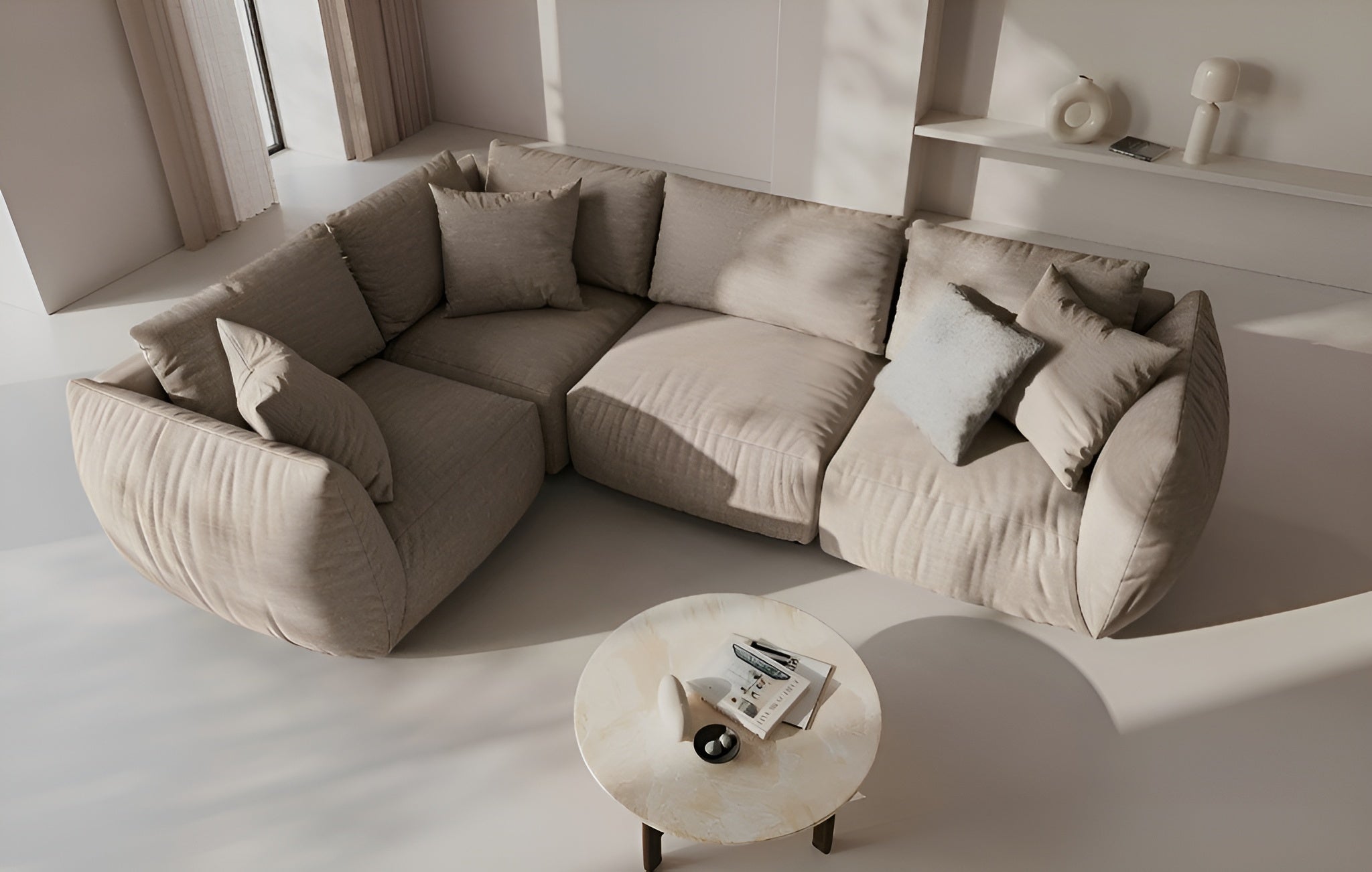 CHRIS Modular Sofa - Left Element in Sand Chenille