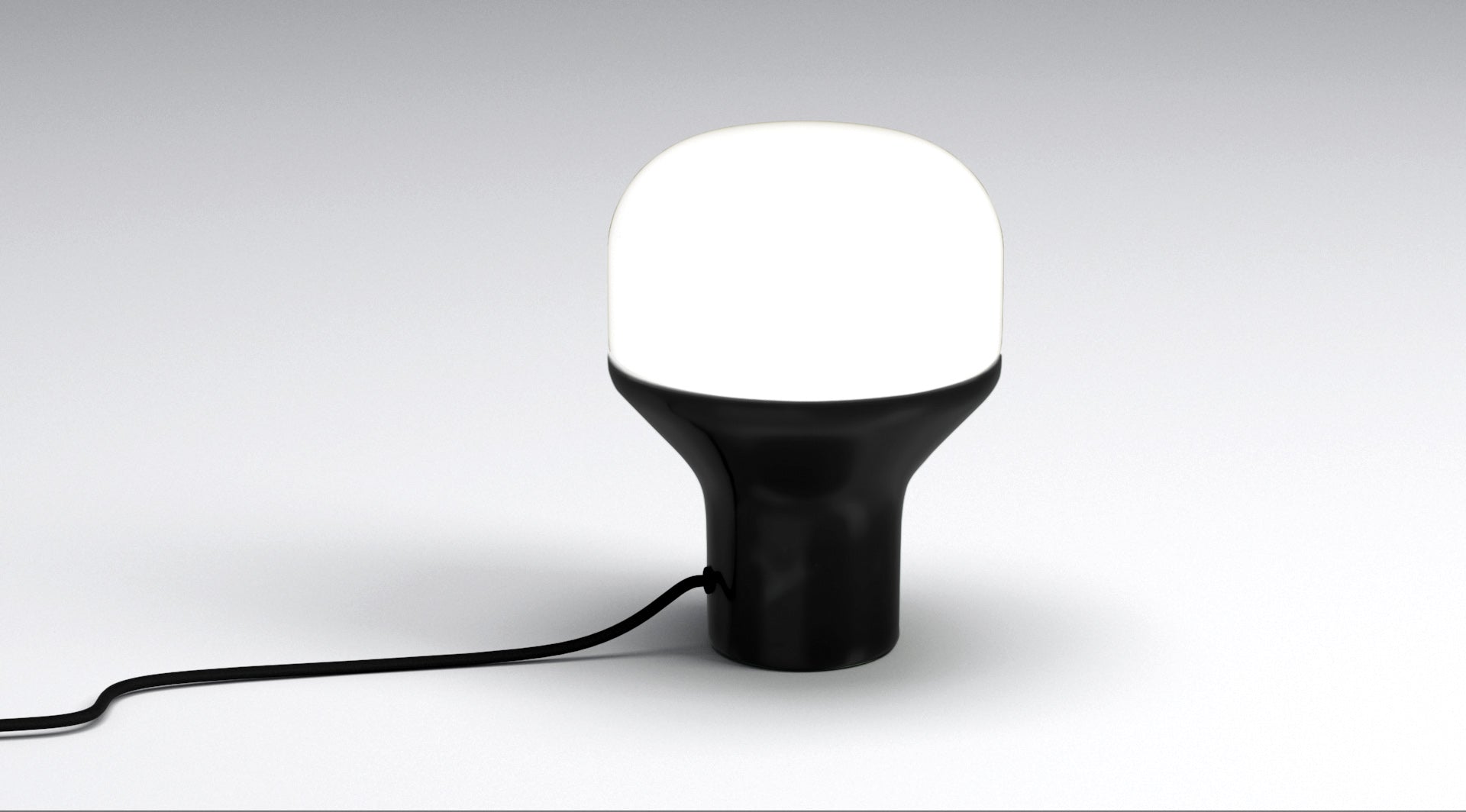 Stolní lampa DELUX s opálovým sklem a černým podstavcem