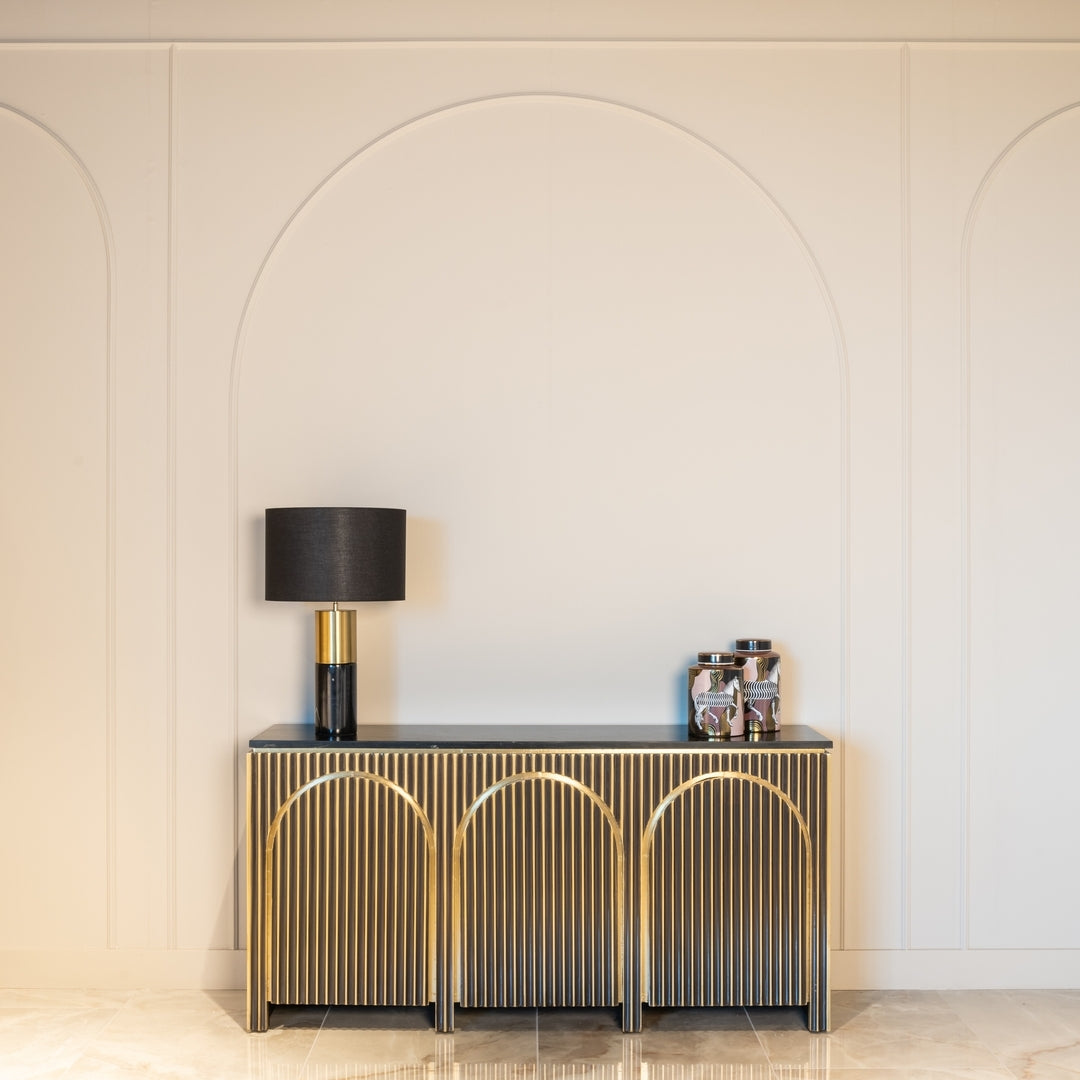 LES ARCS marble chest of drawers with brass