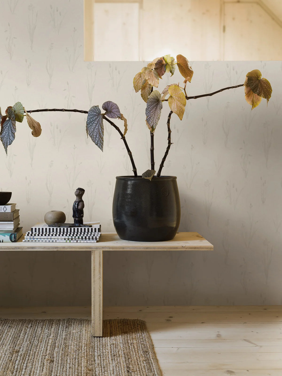 Tapeta s rostlinným motivem MOORLAND béžová