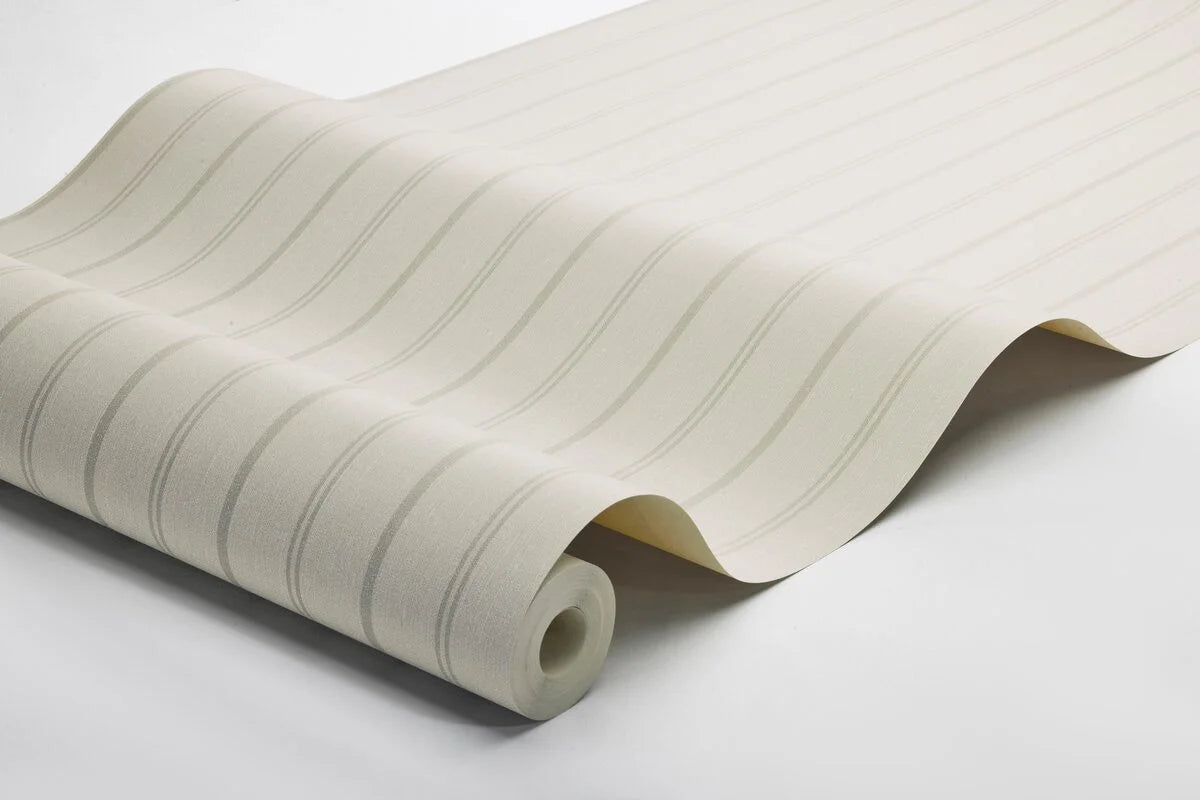 Tapeta s pruhy WOODLAND STRIPE písková se šedou