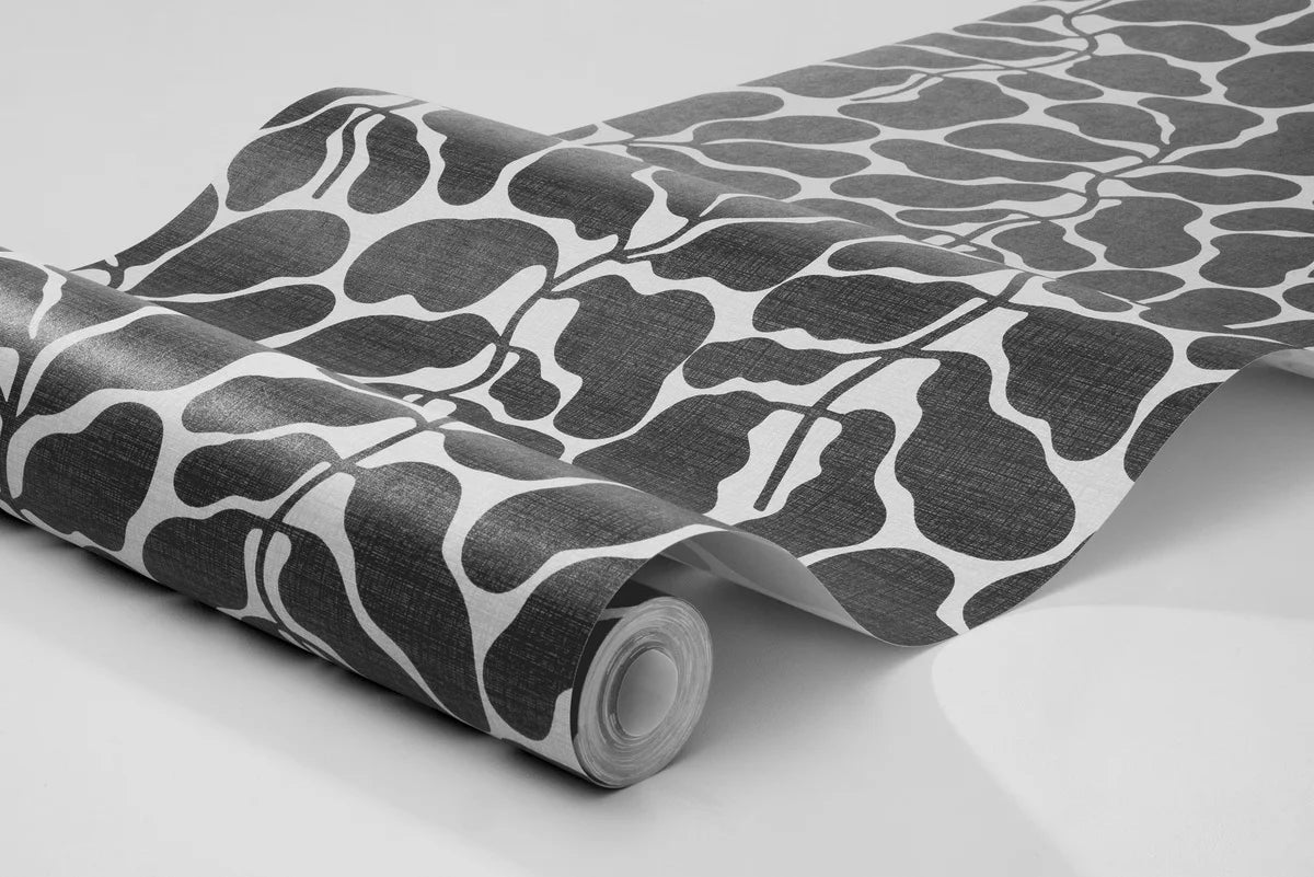 Tapeta flizelinowa papierowa z roślinnym wzorem MY SECRET GARDEN czarny z białym