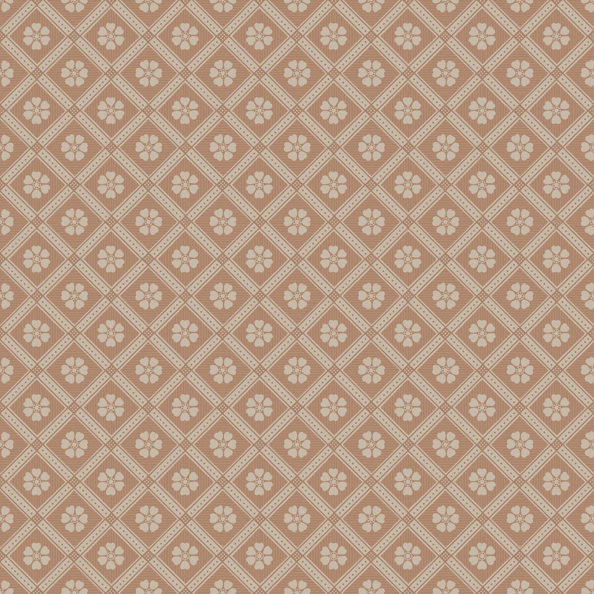 LOVE geometric pattern wallpaper terracotta