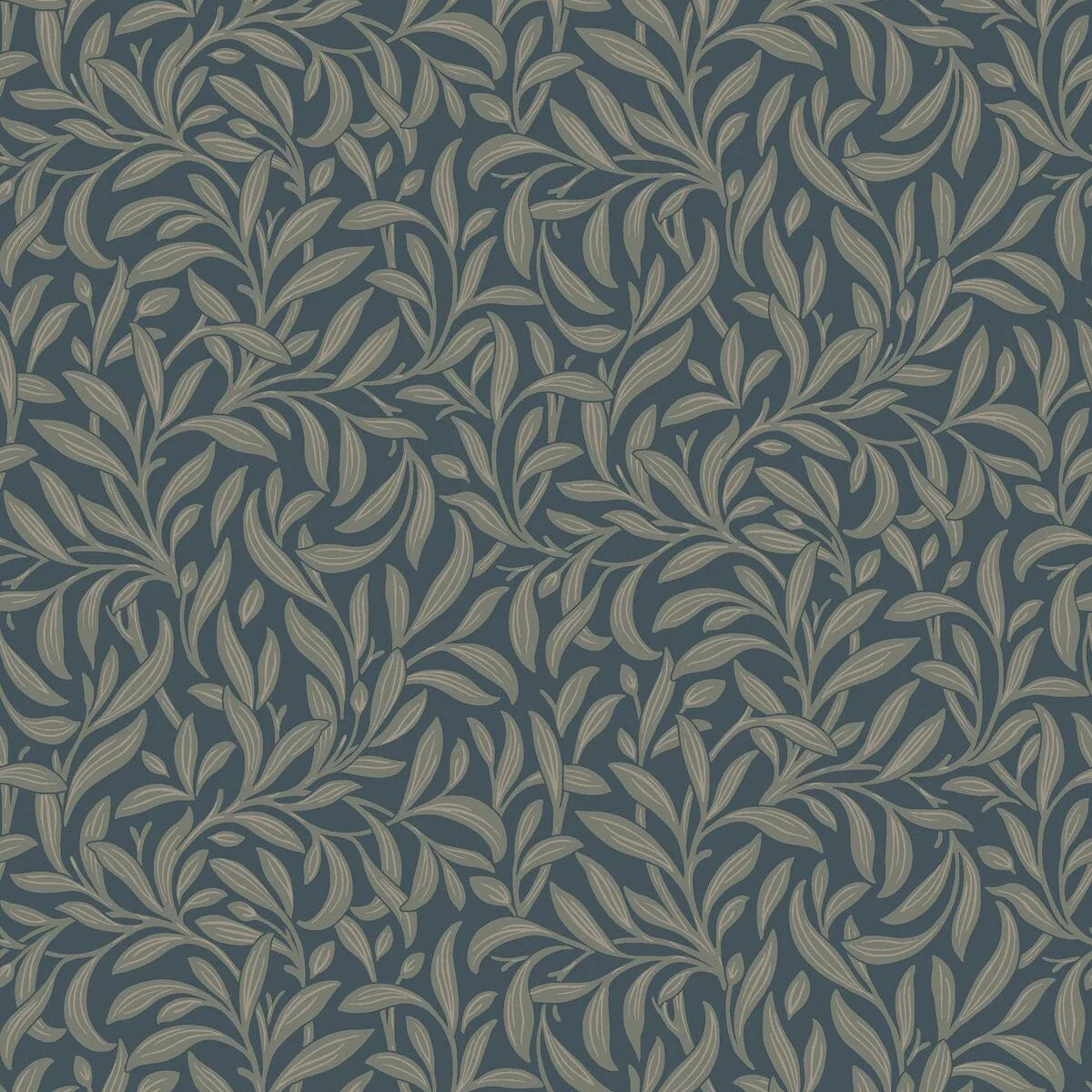 Tapeta s rostlinným motivem VINTERGRONA modrá se zelenou