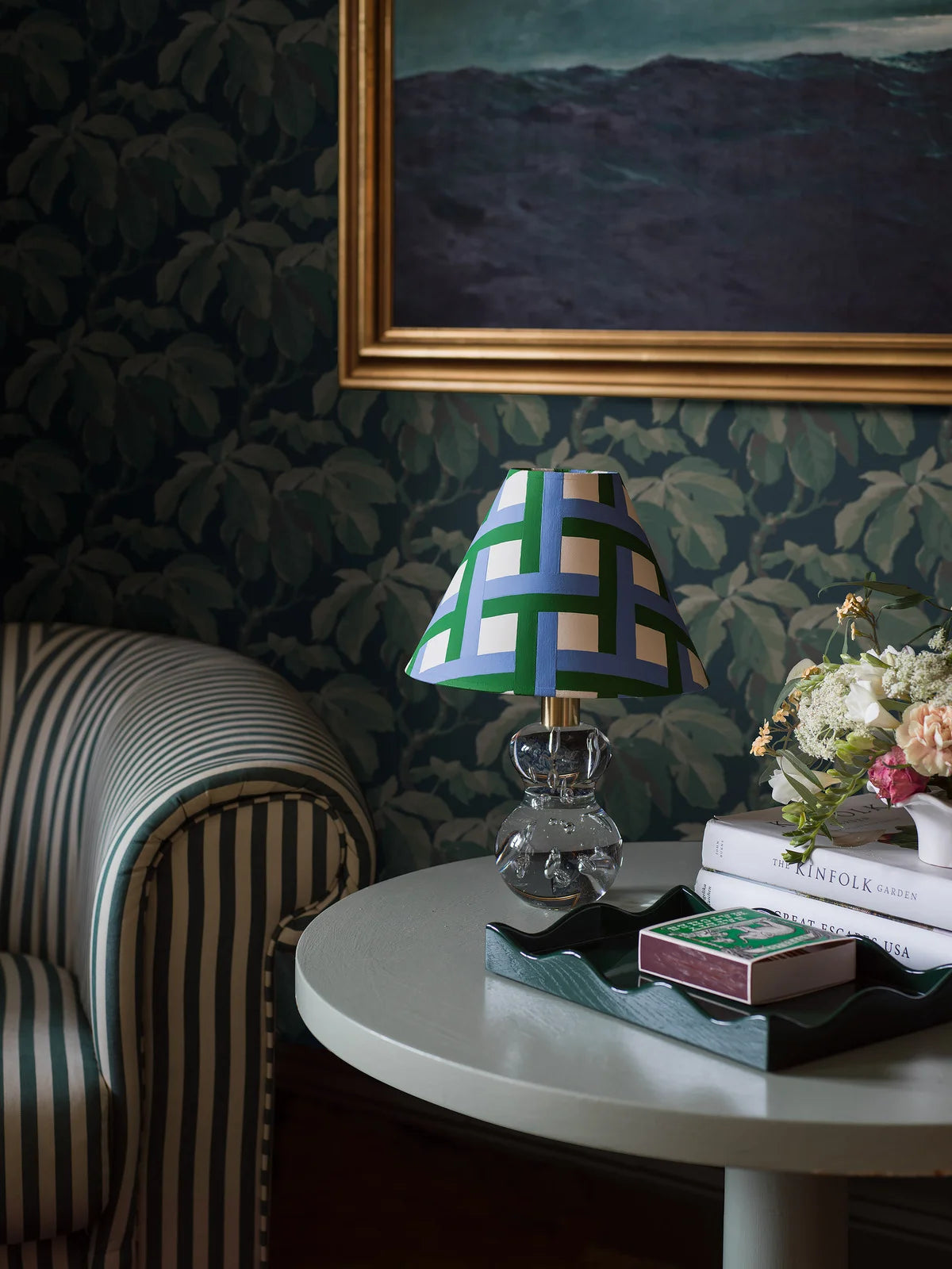 Tapeta s rostlinným motivem listů KASTANJI tmavě zelená