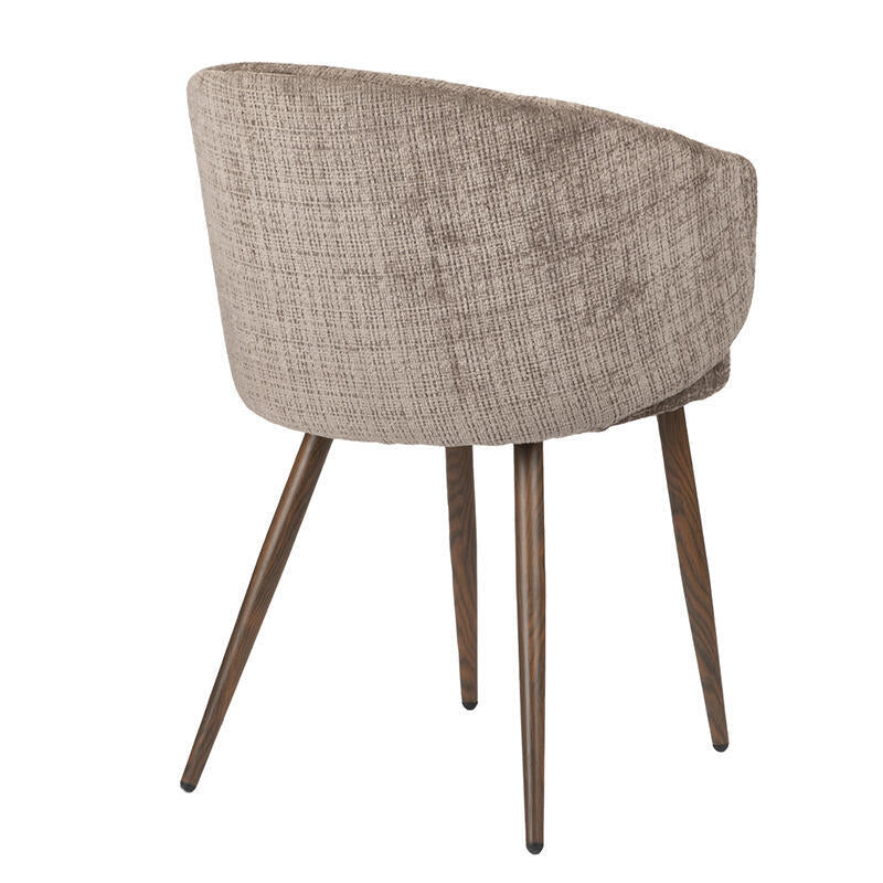 LUNA chair in taupe with a dark wooden base