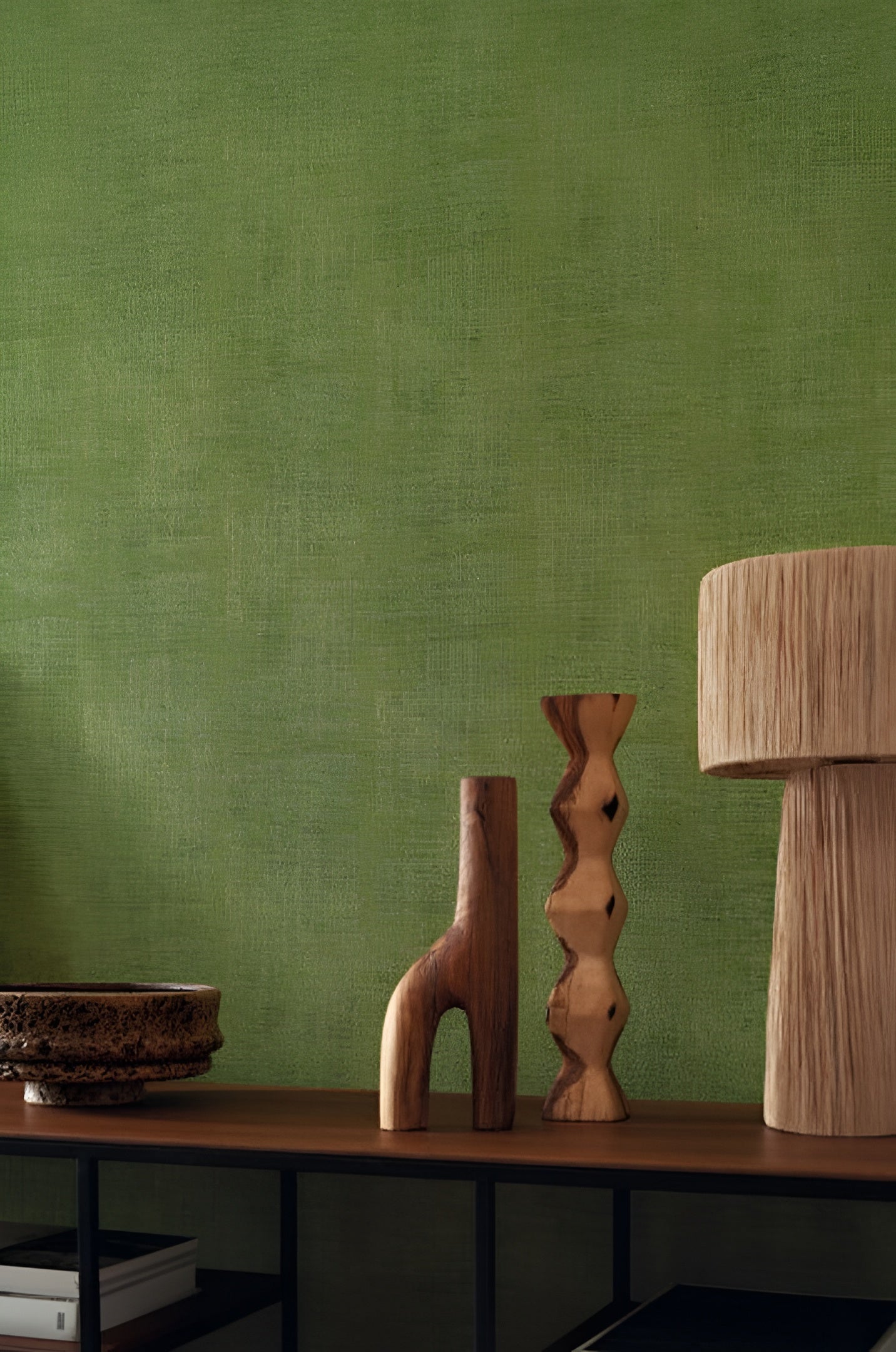 Structural wallpaper imitating worn canvas JOHARA - ROUILLE brown with gray