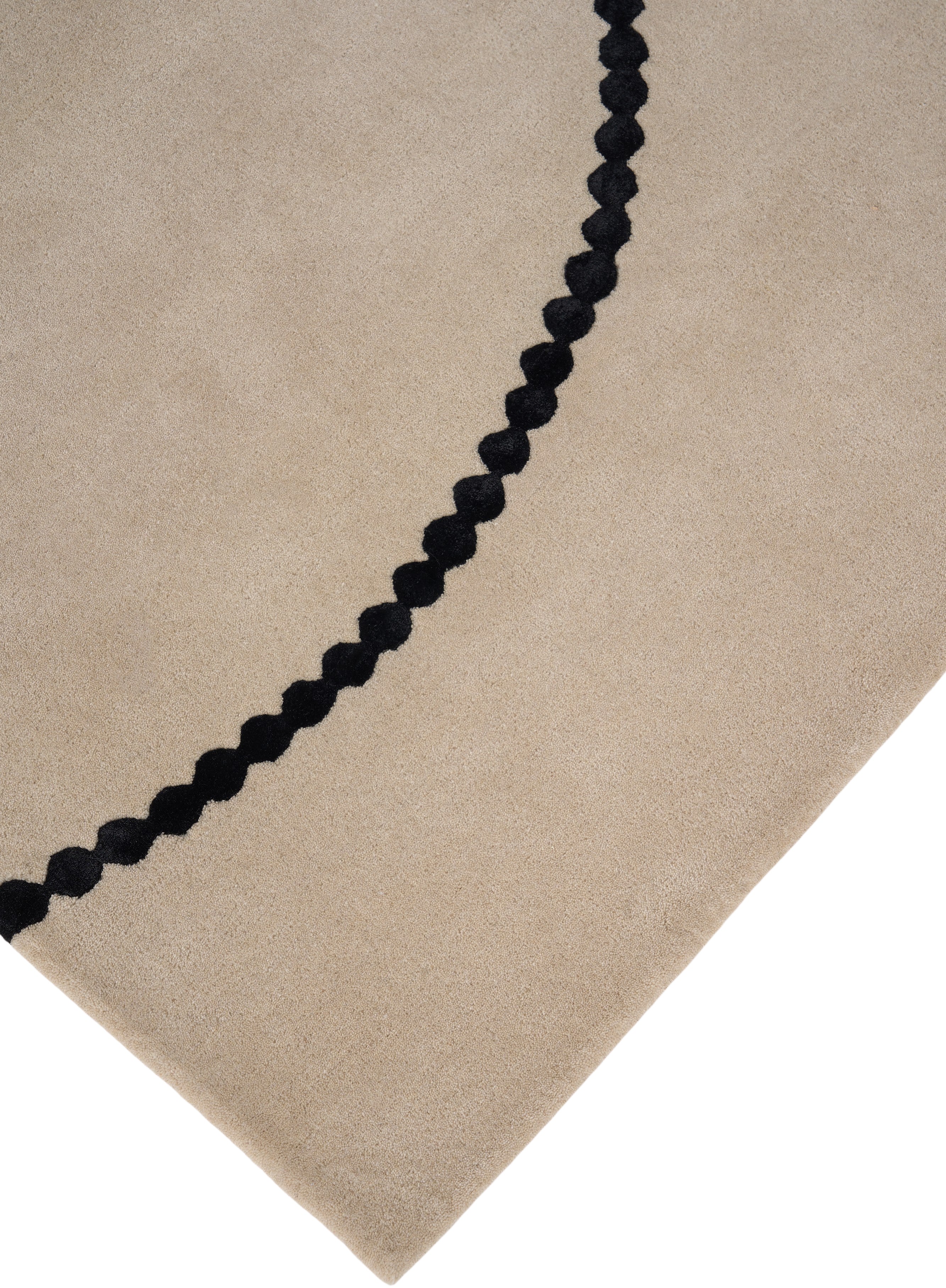 Dywan LUNA beżowy z czarnym wzorem