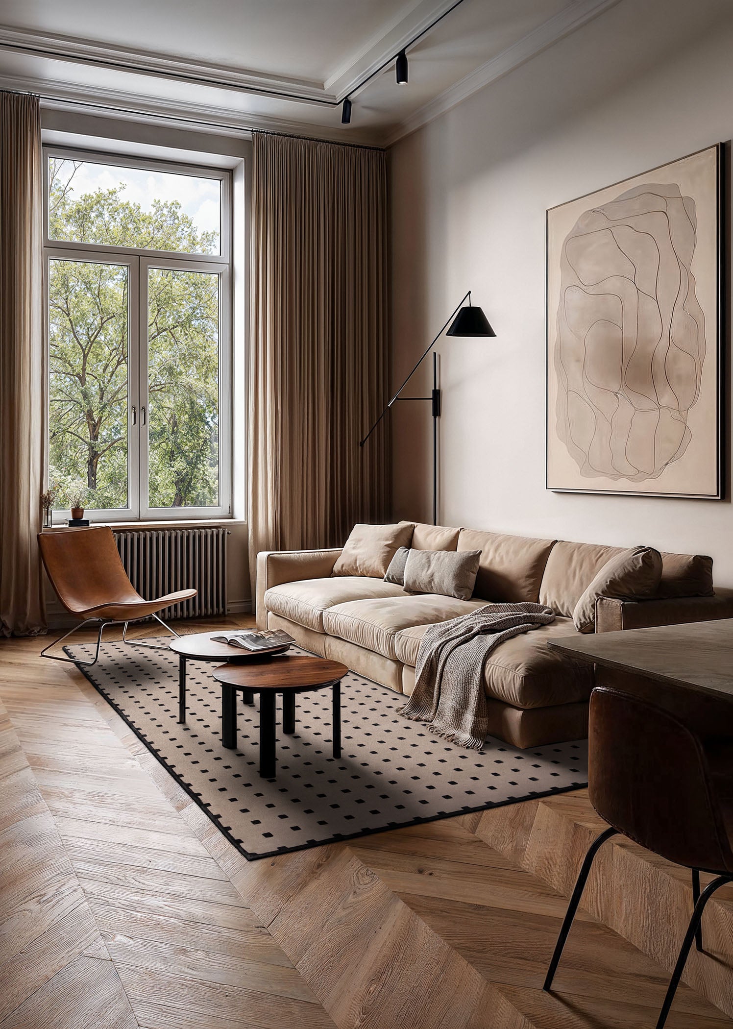 Dywan DELTA szary z niebieskim