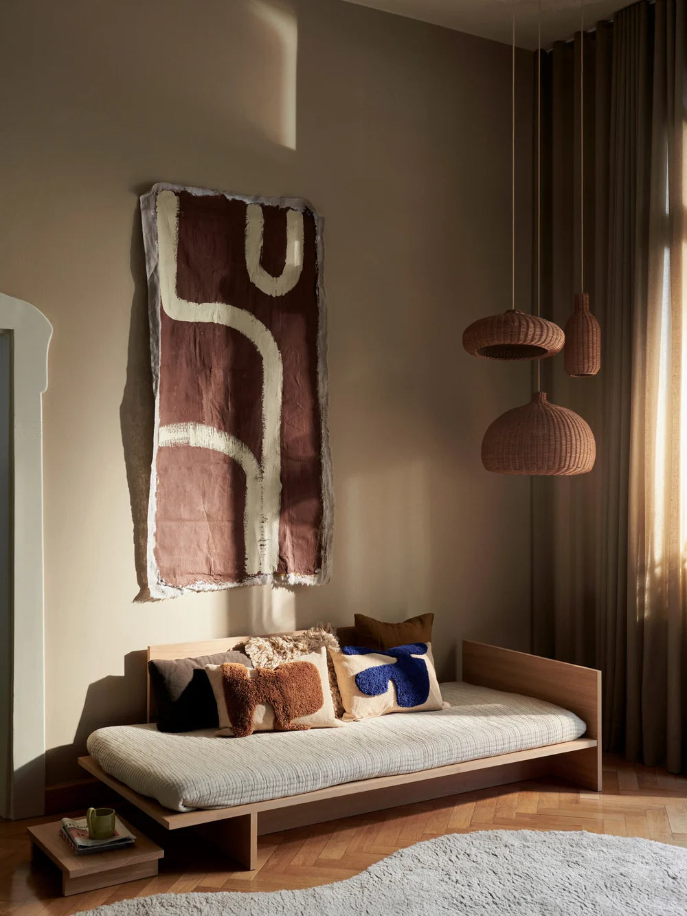 Braided Belly Rattan lampshade