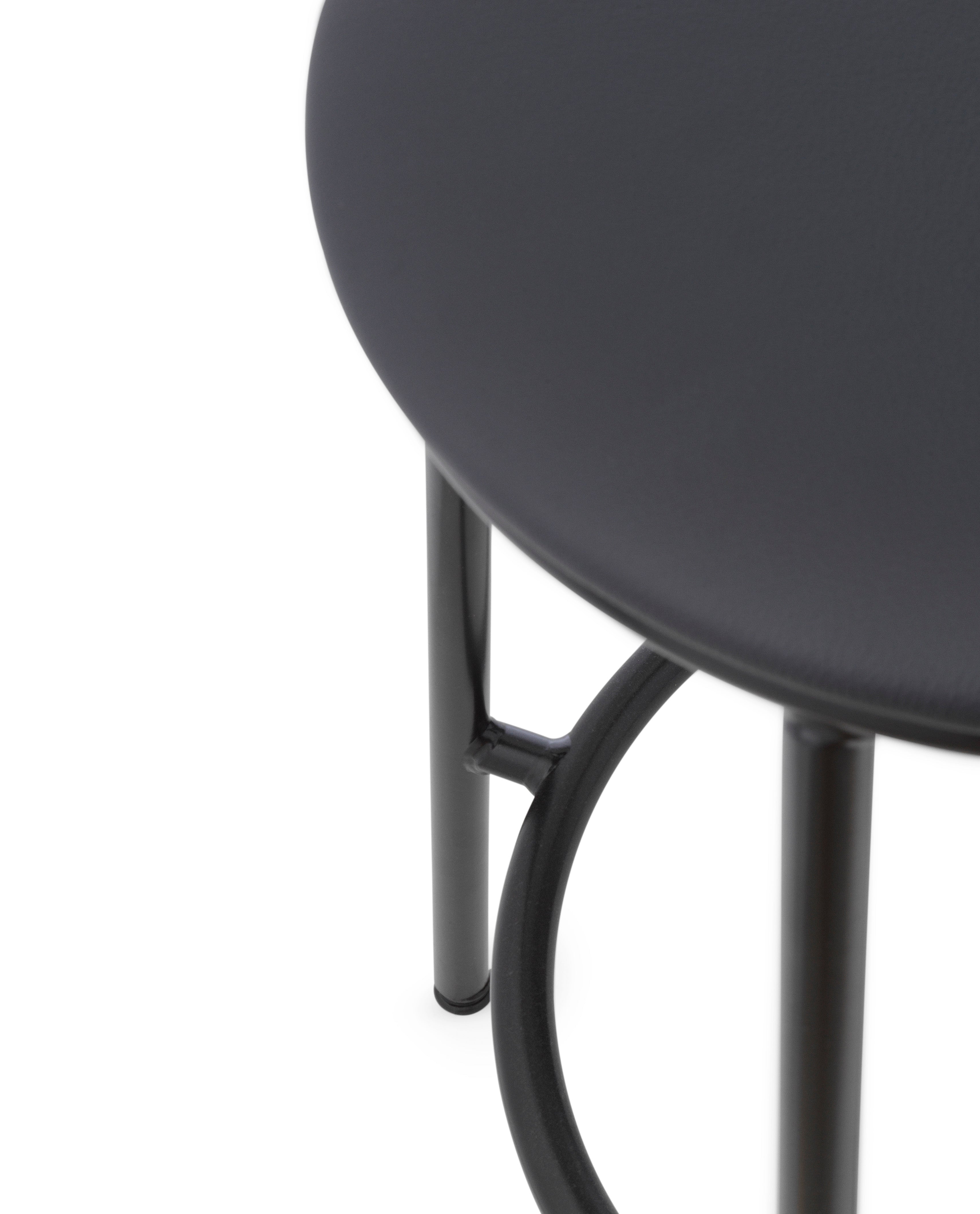Black leather chair black with black base