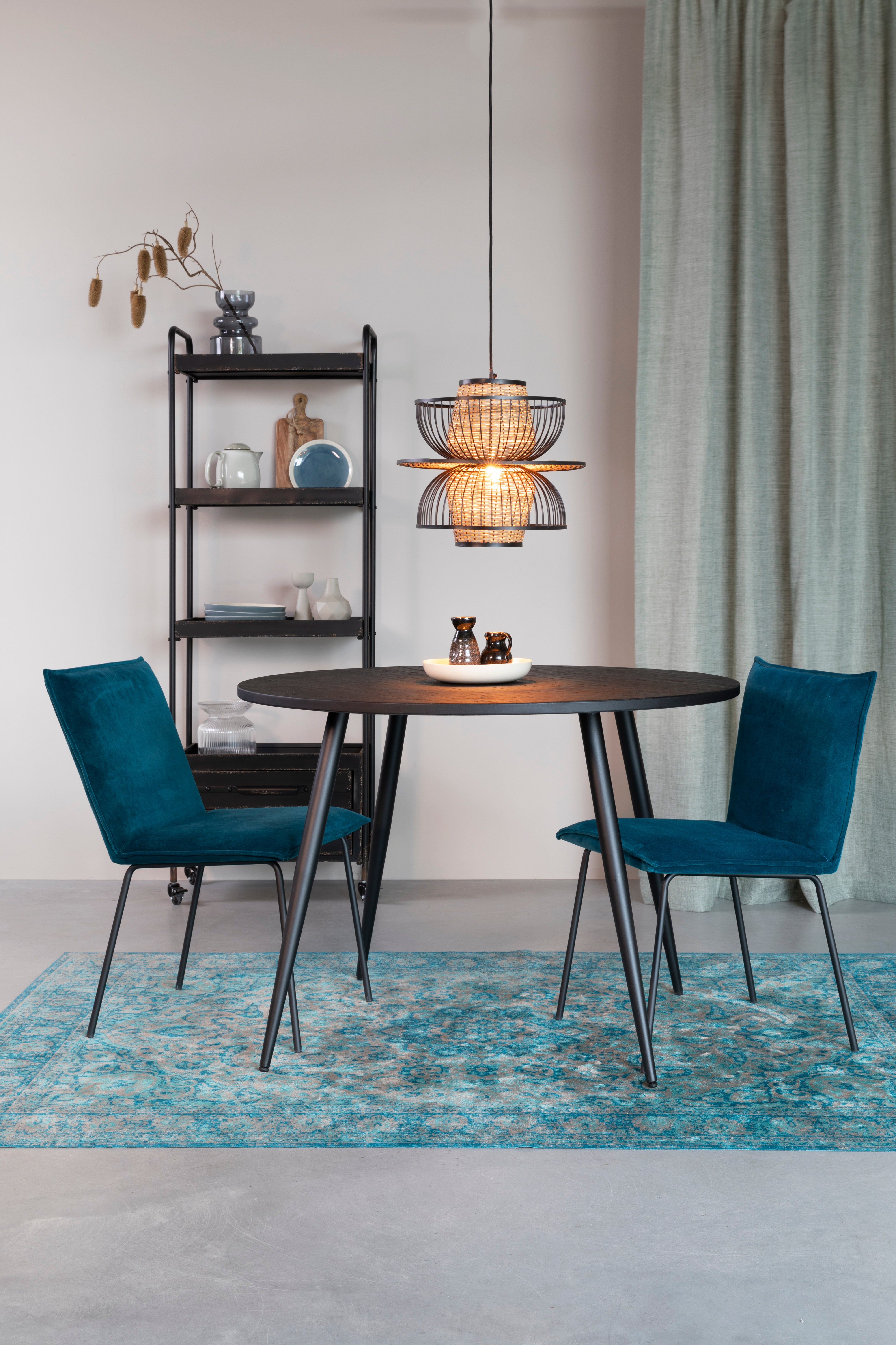 Závěsné svítidlo CARMEN černé s přírodním povrchem