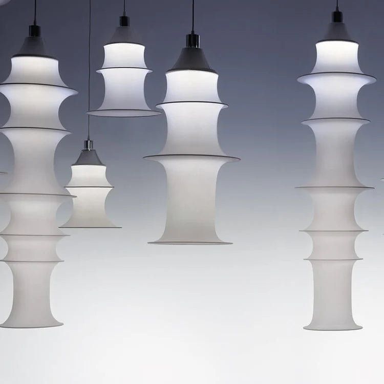 Lampa wisząca FALKLAND biała tkanina