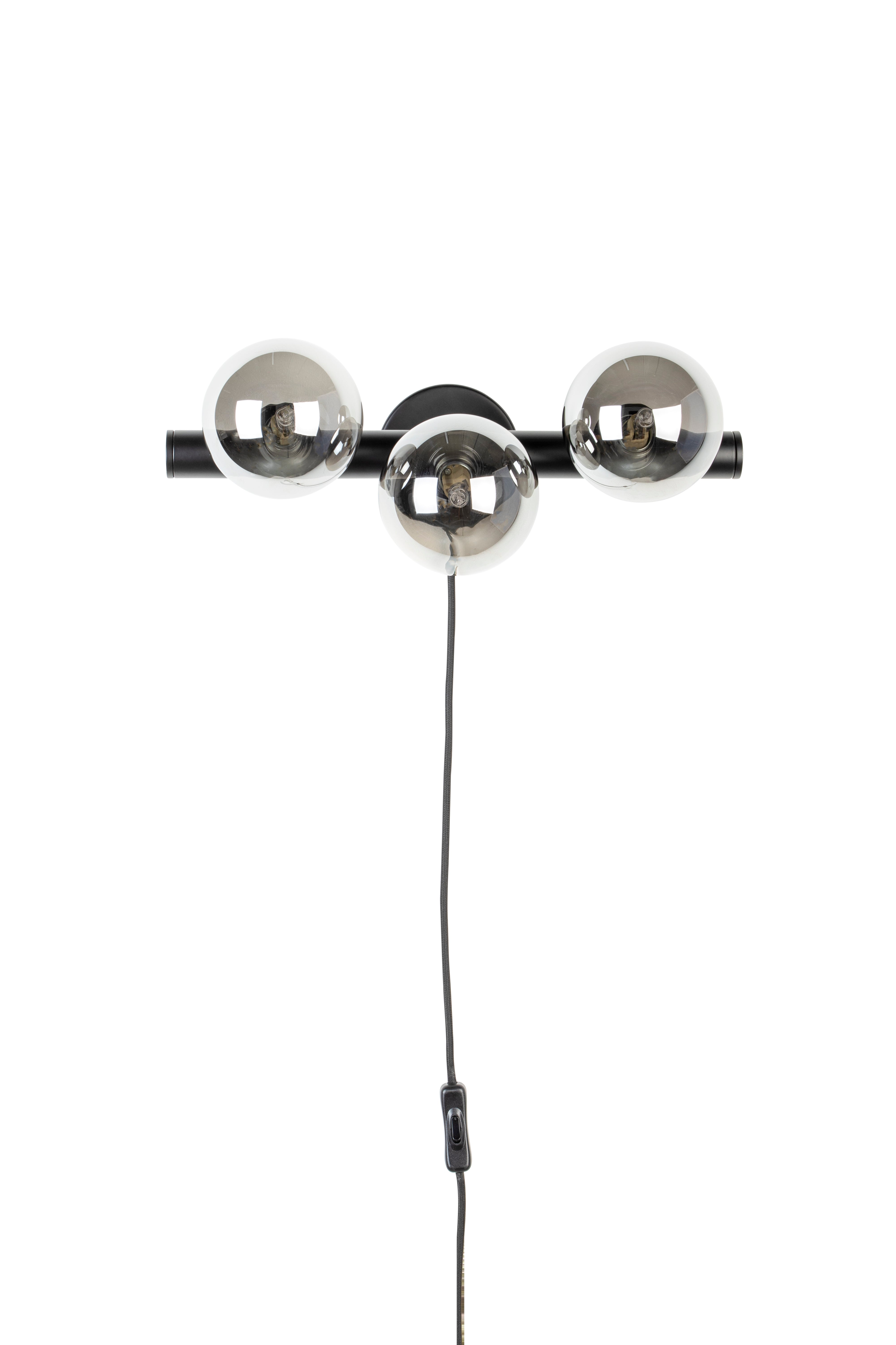 Three-point wall lamp MONICA smoked glass