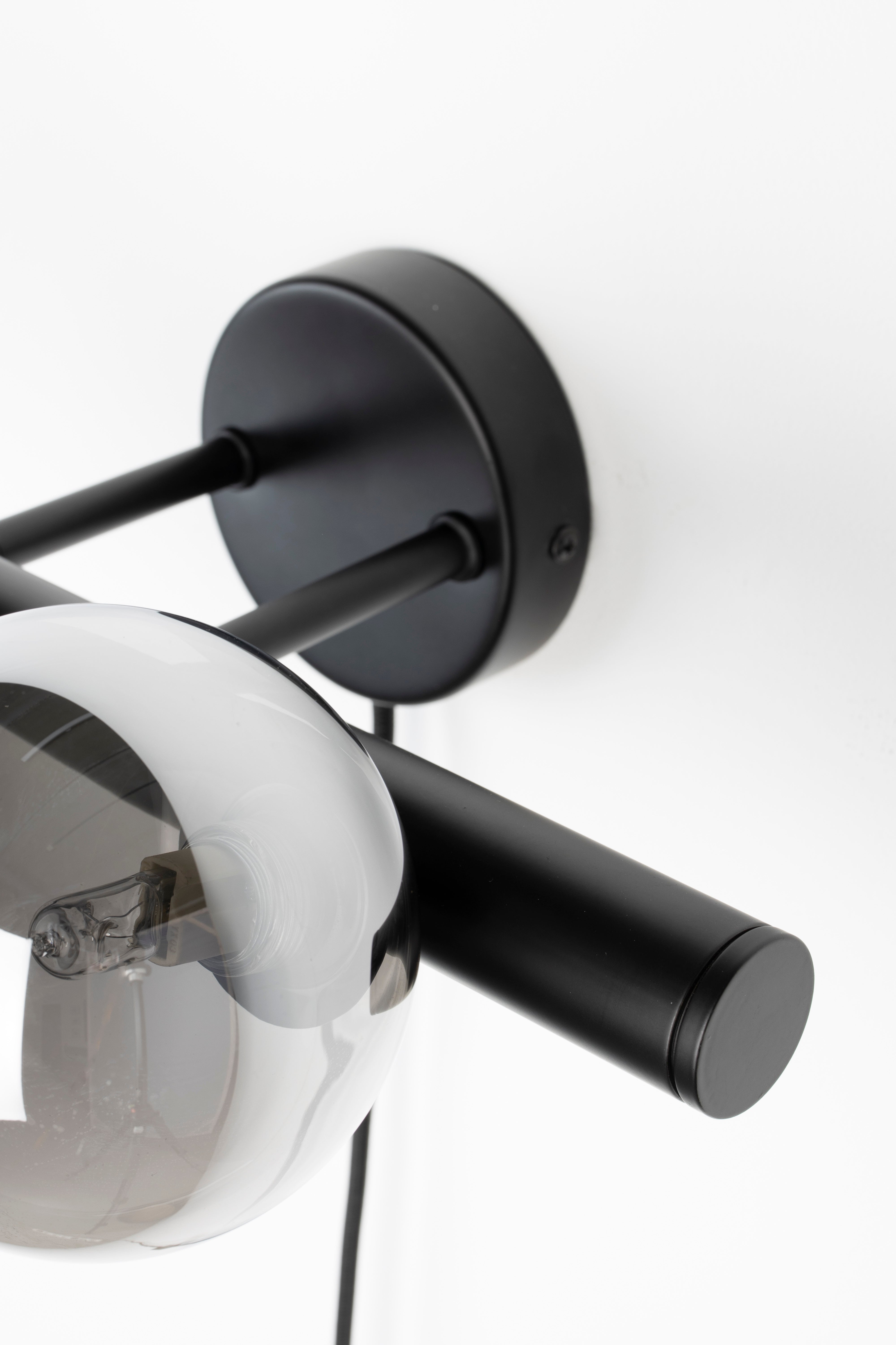 Three-point wall lamp MONICA smoked glass