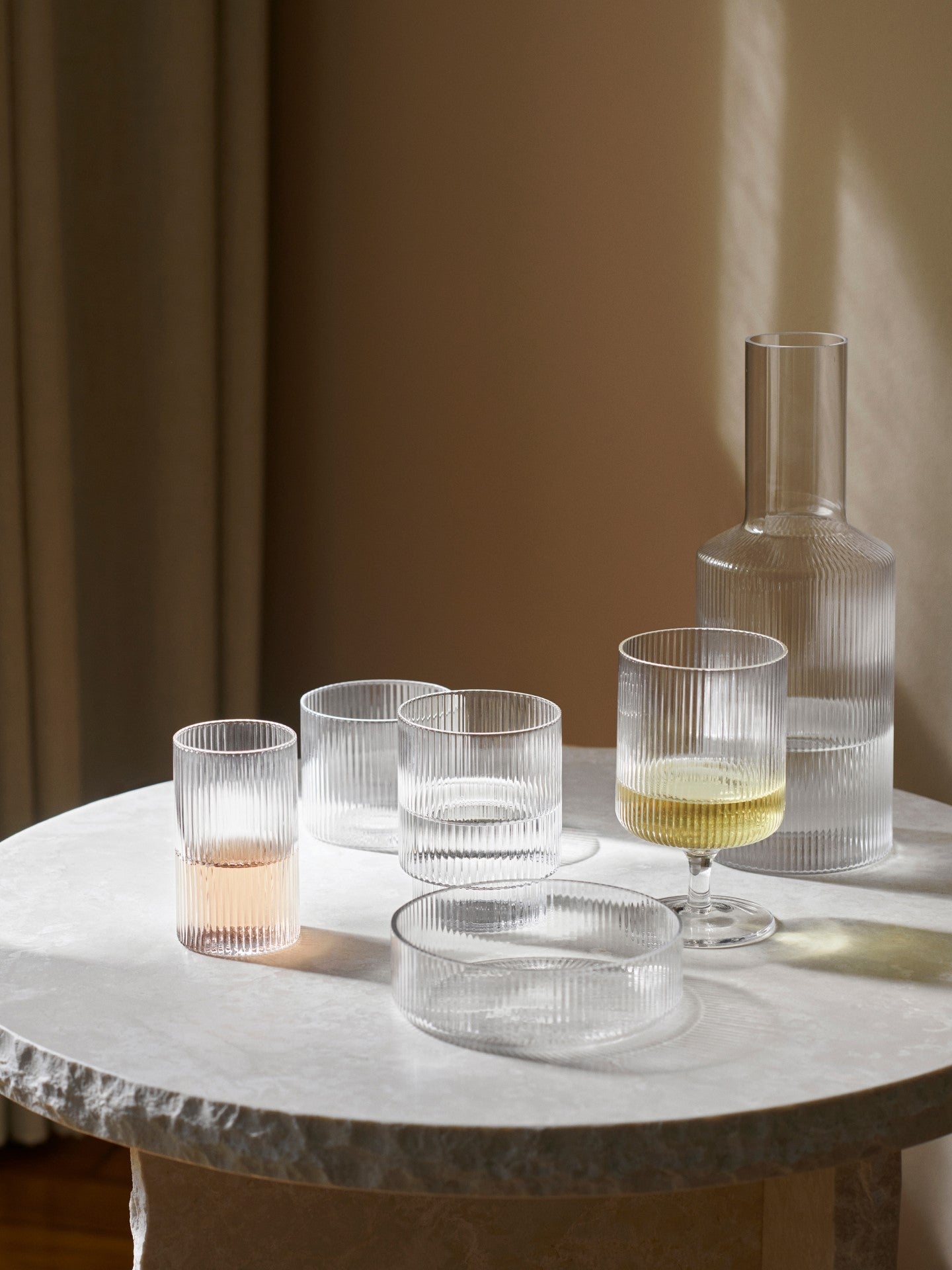 RIPPLE decanter hand-blown glass
