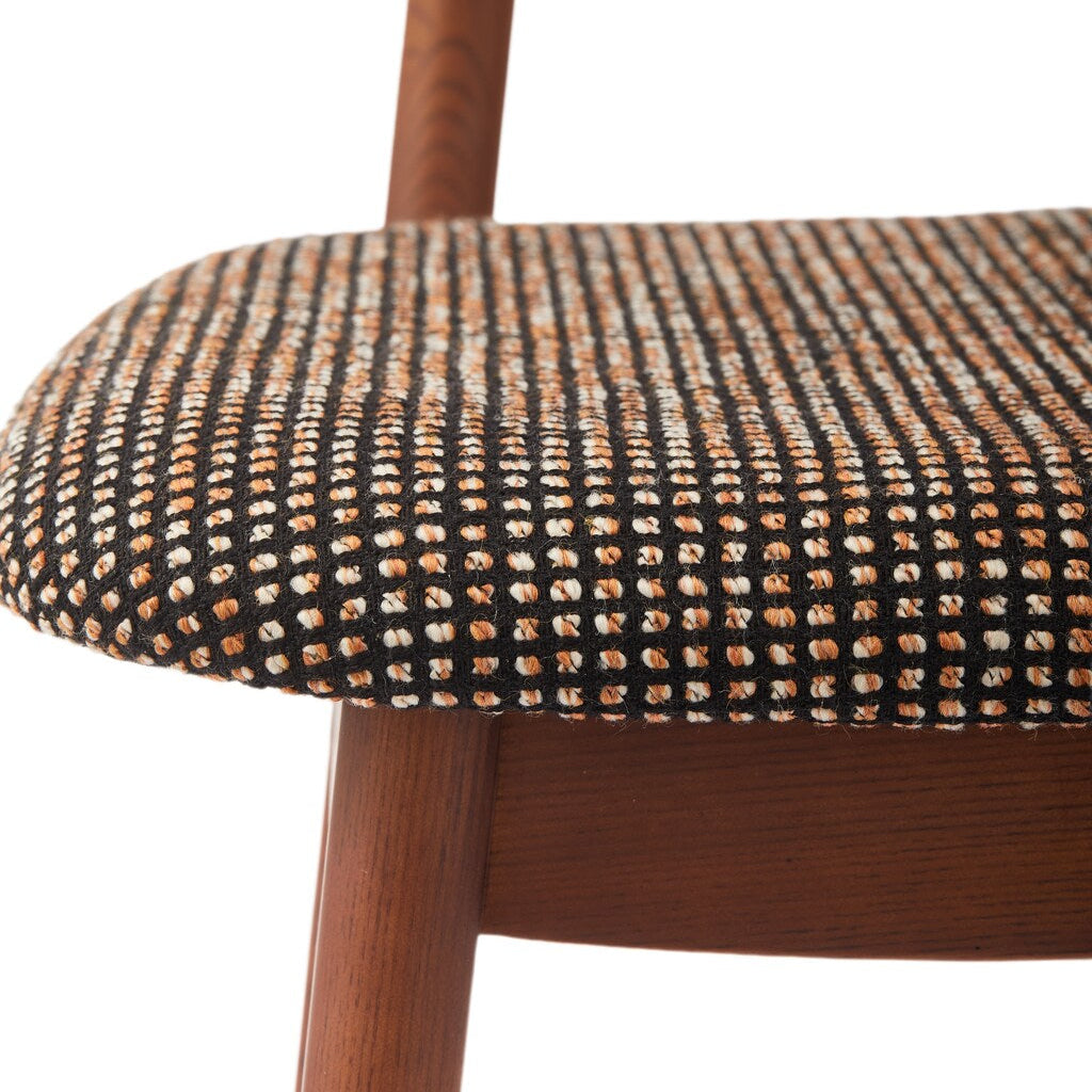 Krzesło HAPPY DAYS ciemnobrązowy z drewnianą podstawą