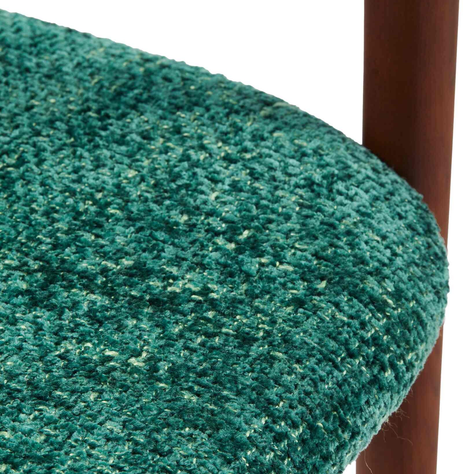 Krzesło z podłokietnikami HENRY ciemnozielony z drewnianą podstawą