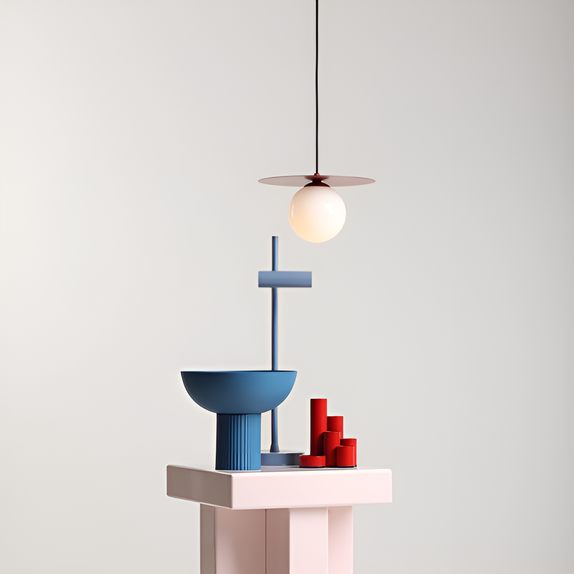 Hanging lamp burgundy loop