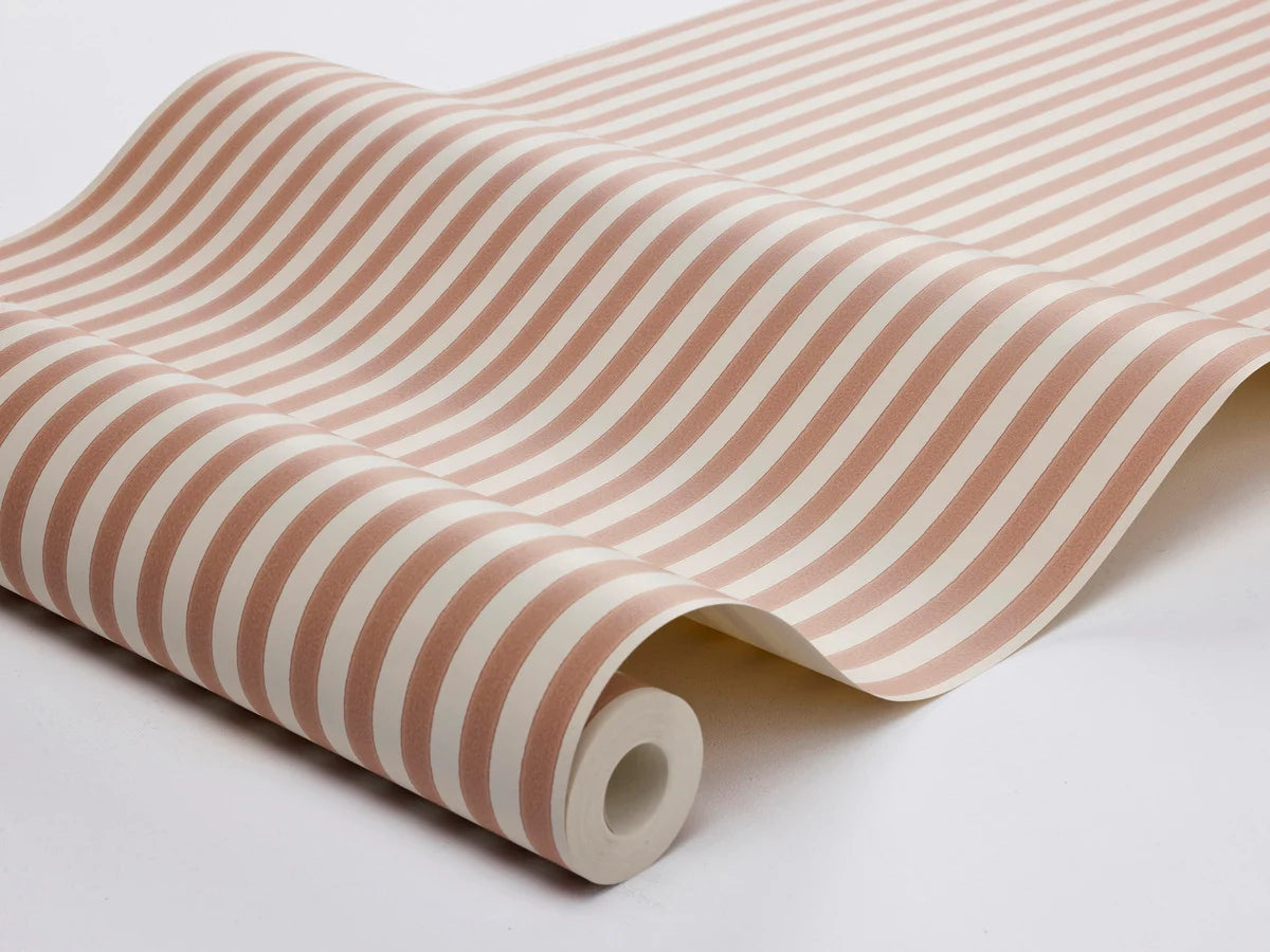 Tapeta s pruhovaným vzorem MÖLLE STRIPE červená s béžovou