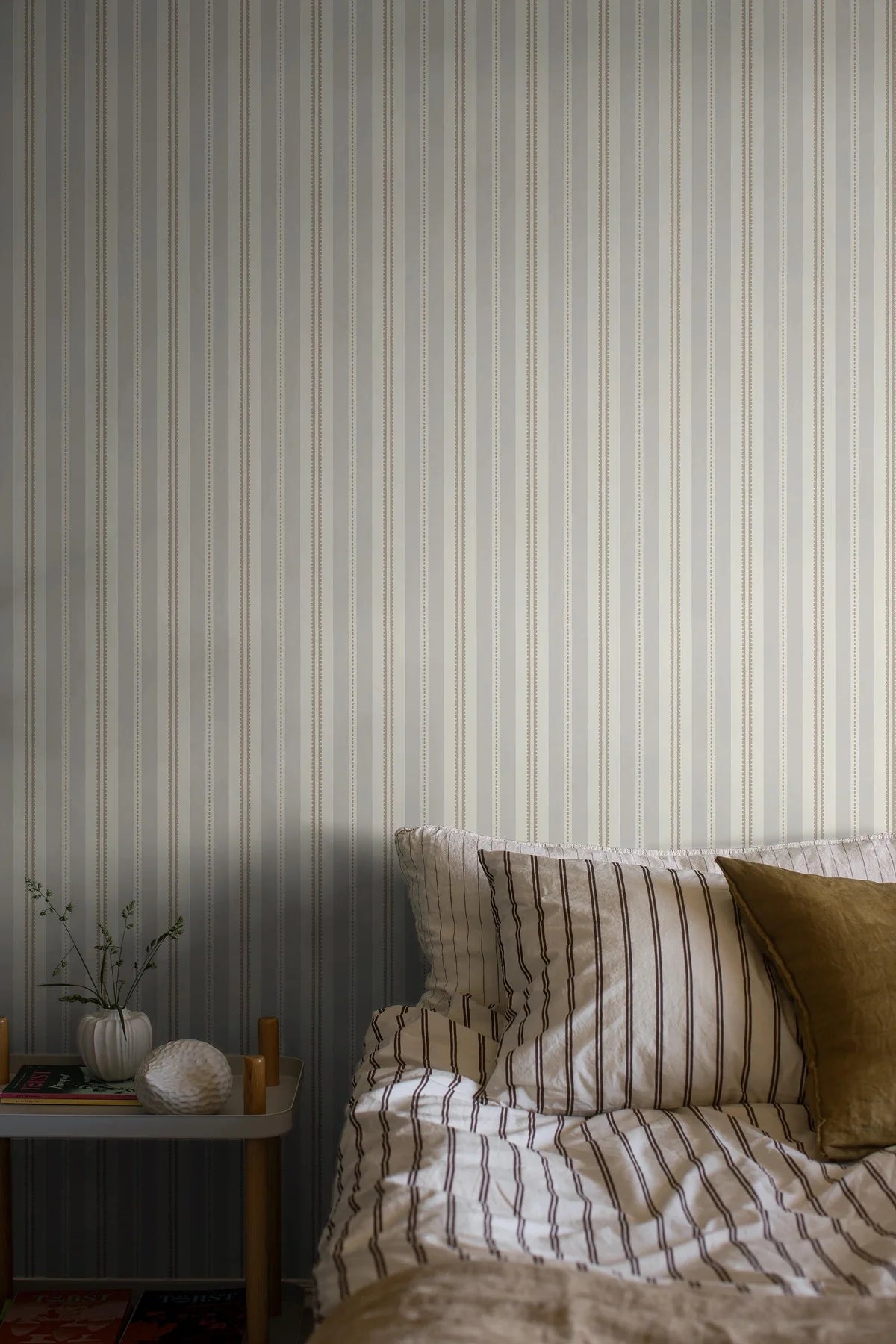 HEDDA Beige and Brown Striped Wallpaper