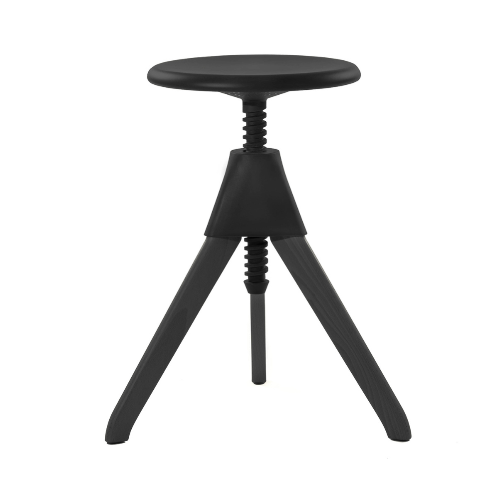 Adjustable stool TOM & JERRY black beech wood