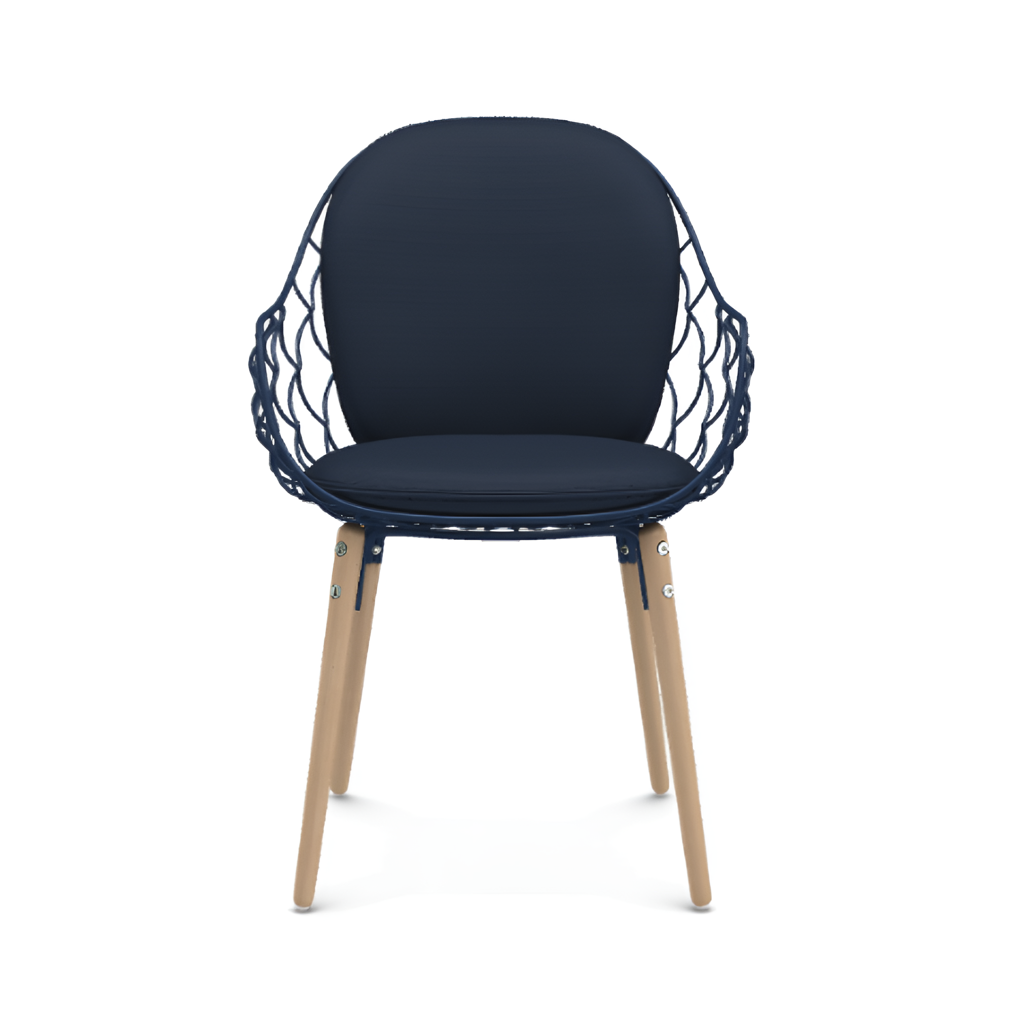 PIÑA chair in navy blue with an ash base