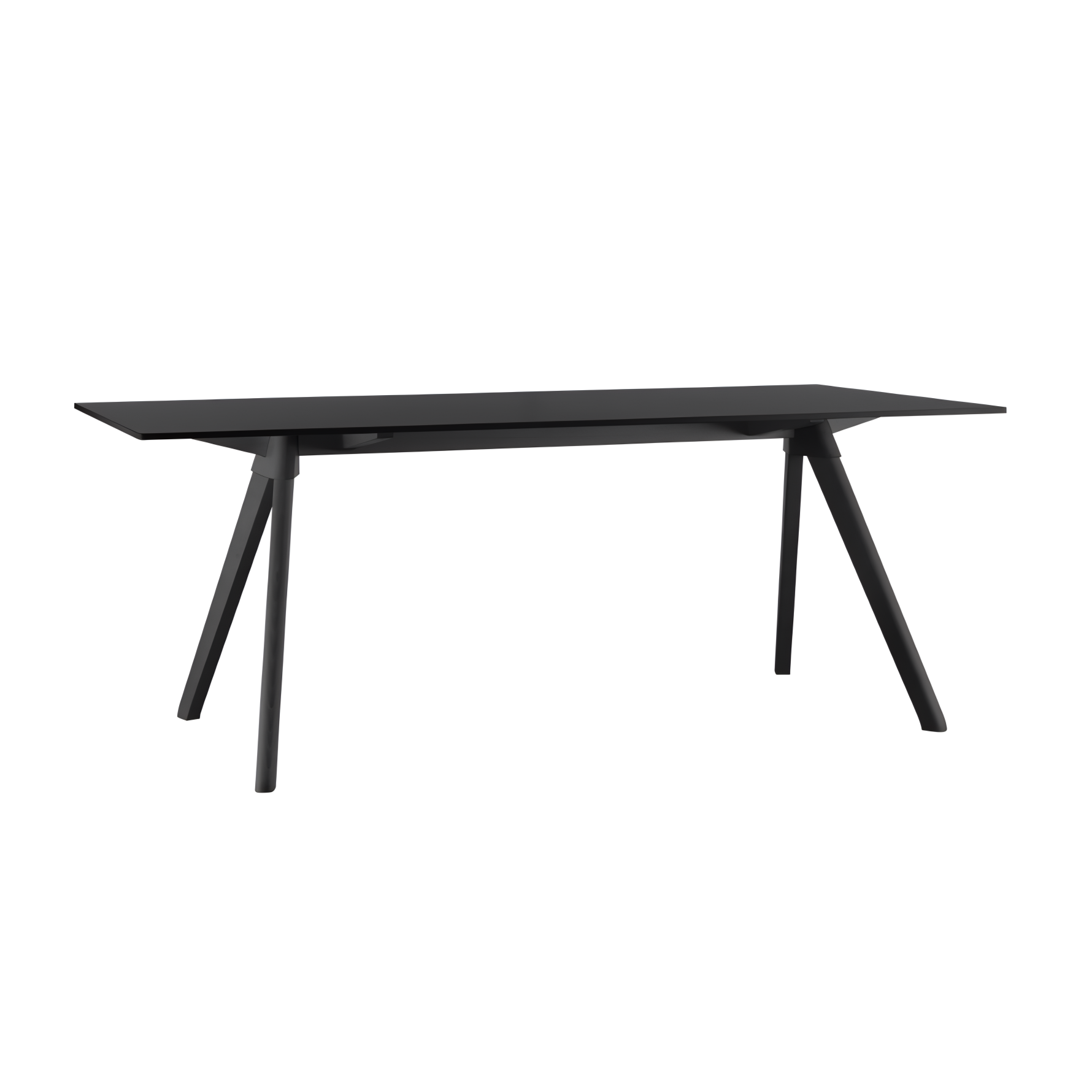 BUTCH Table - THE WILD BUNCH black top with a black beech base