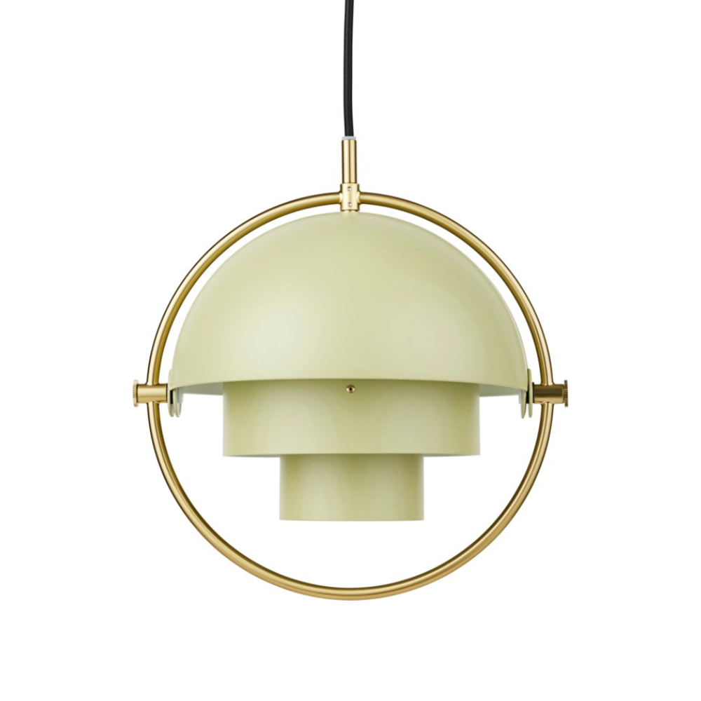 MULTI-LITE pendant lamp in light green with brass