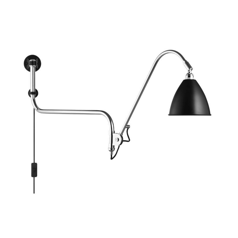 Nástěnná lampa BESTLITE BL10 chrom s černým stínidlem