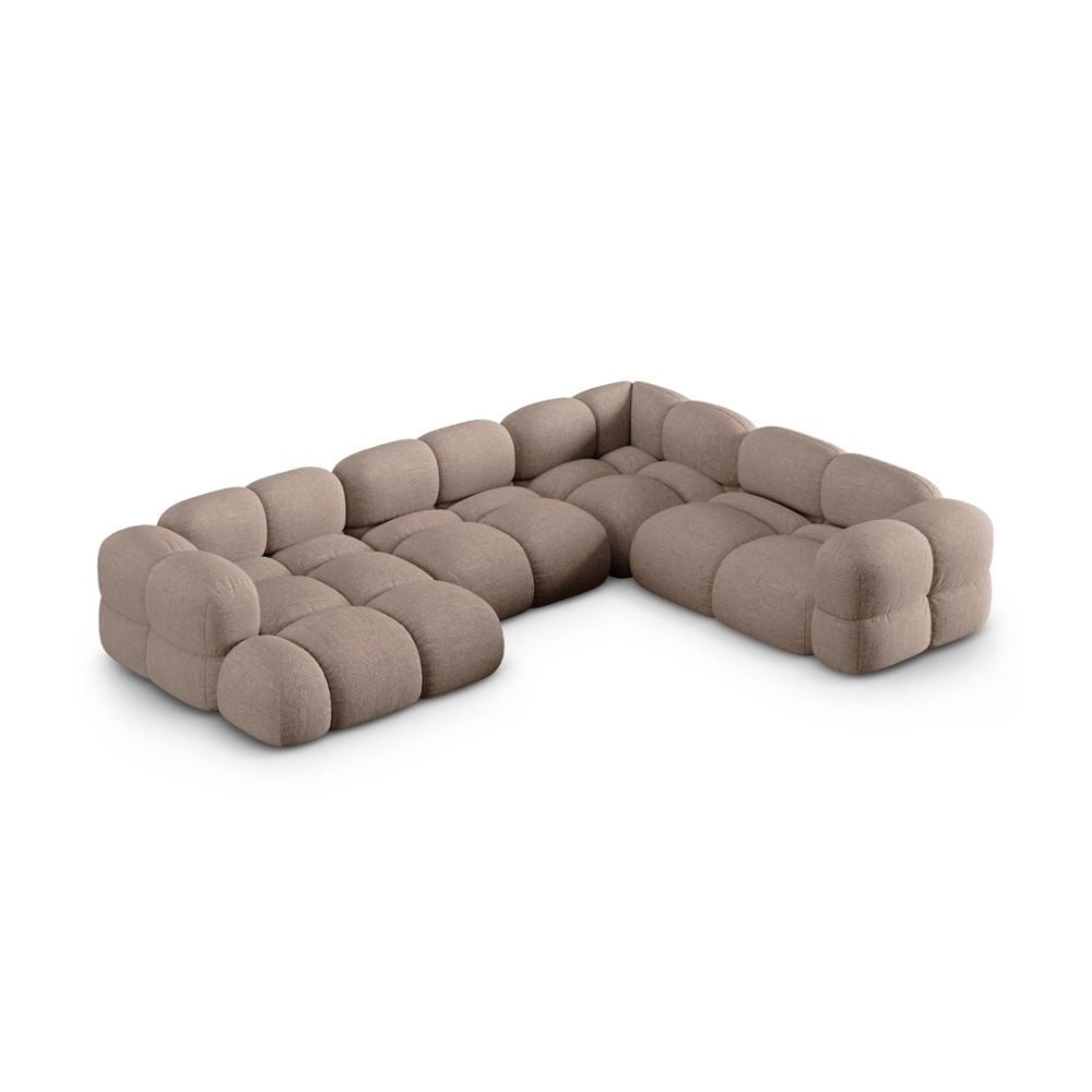 Right-facing U-shaped corner sofa LORETTO cappuccino