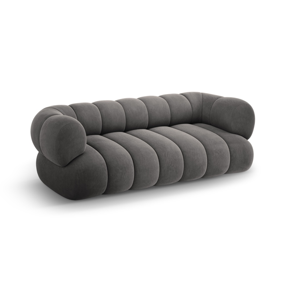 3-seater velvet sofa KOGE dark gray