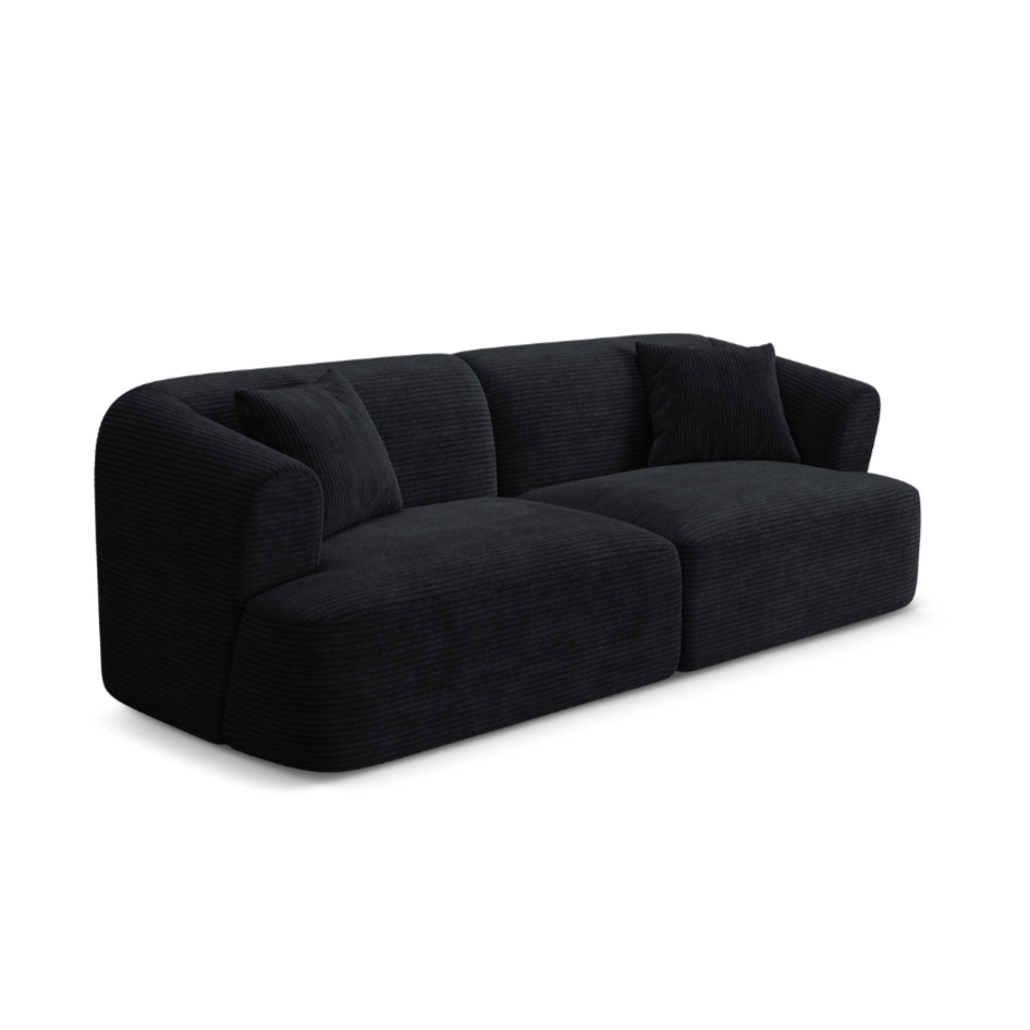 3-seater Sofa CAMPI black corduroy