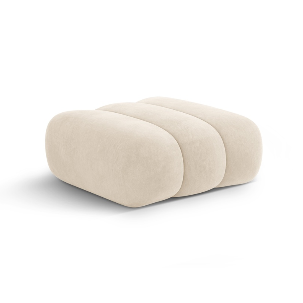Beige velvet pouf KOGE