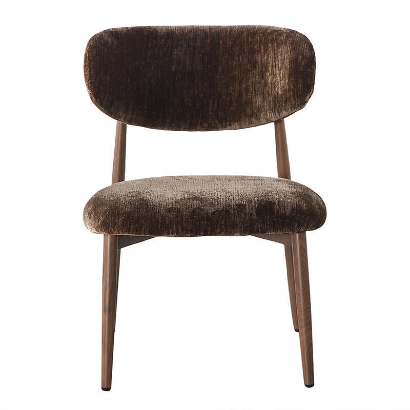 JAPANDI Armchair in Brown with Dark Wooden Base