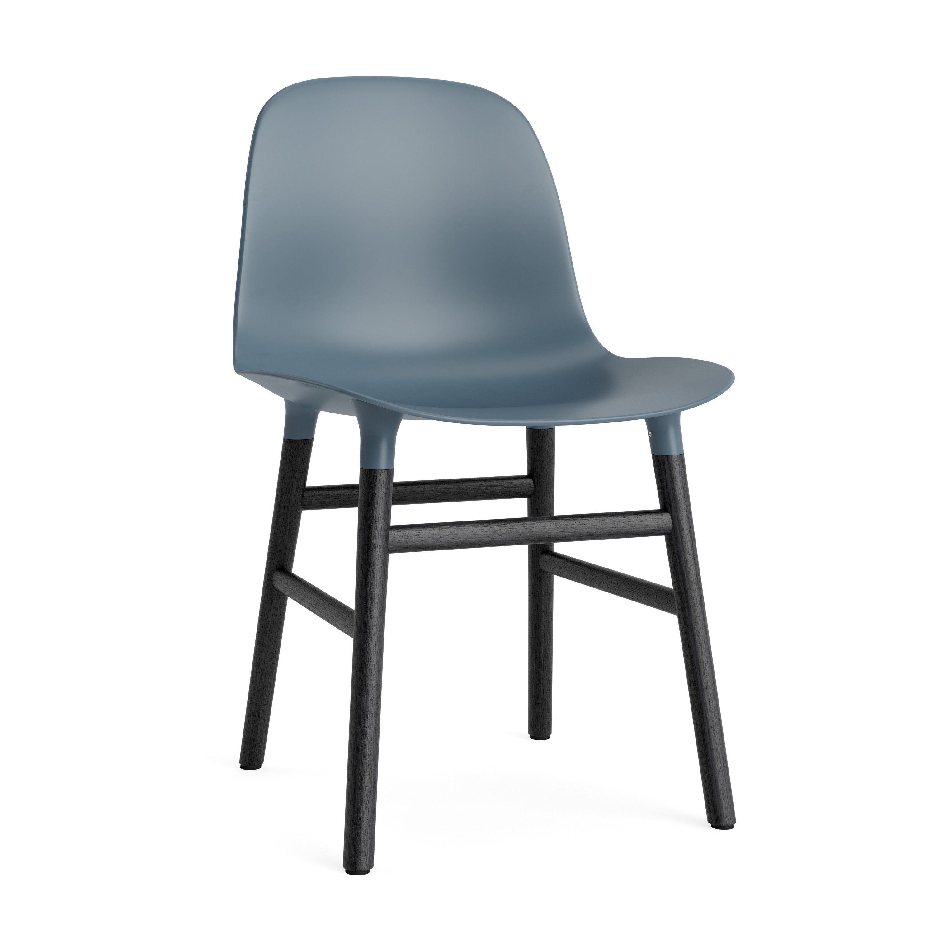 Židle FORM modrá s černou dubovou základnou