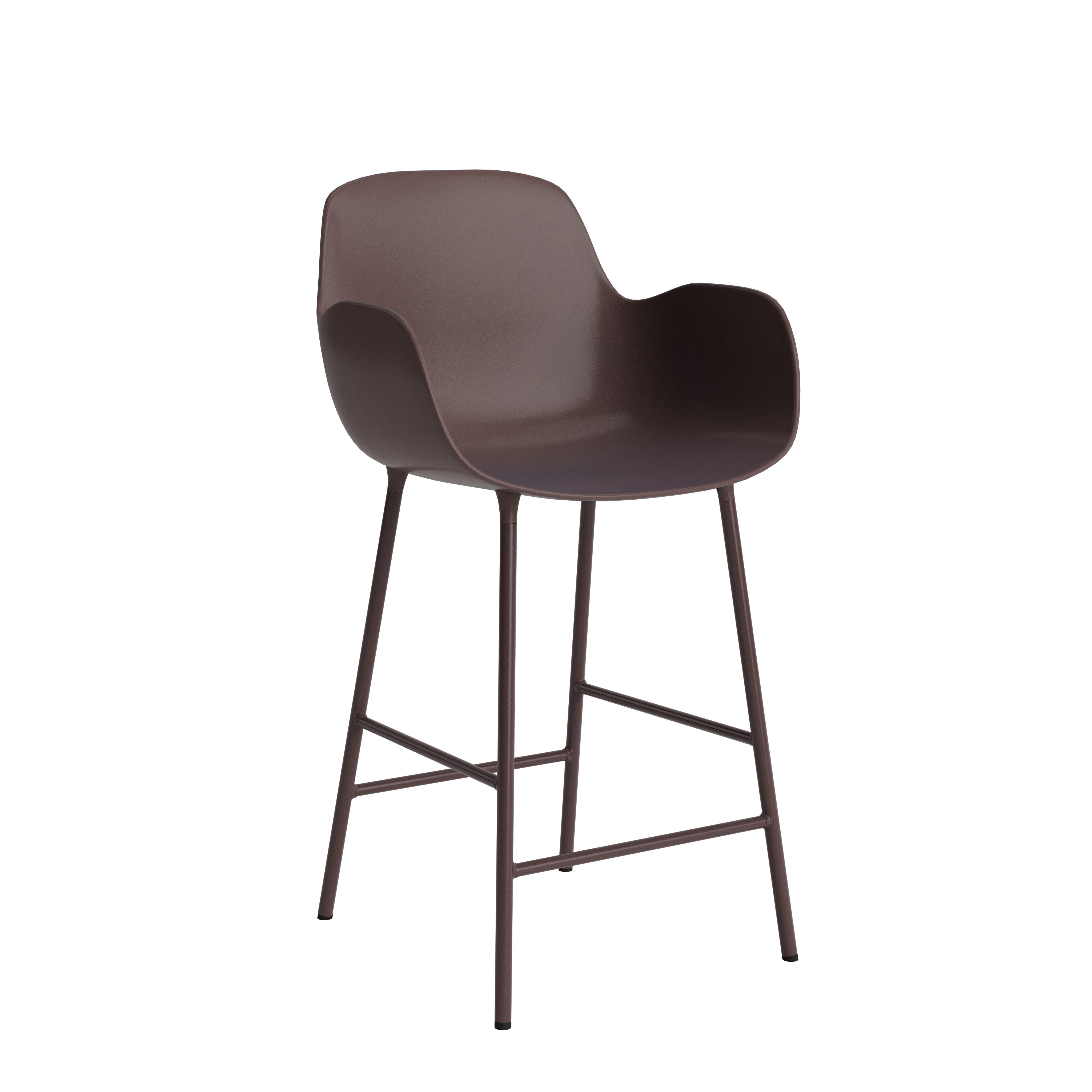 Bar chair with armrests brown forms