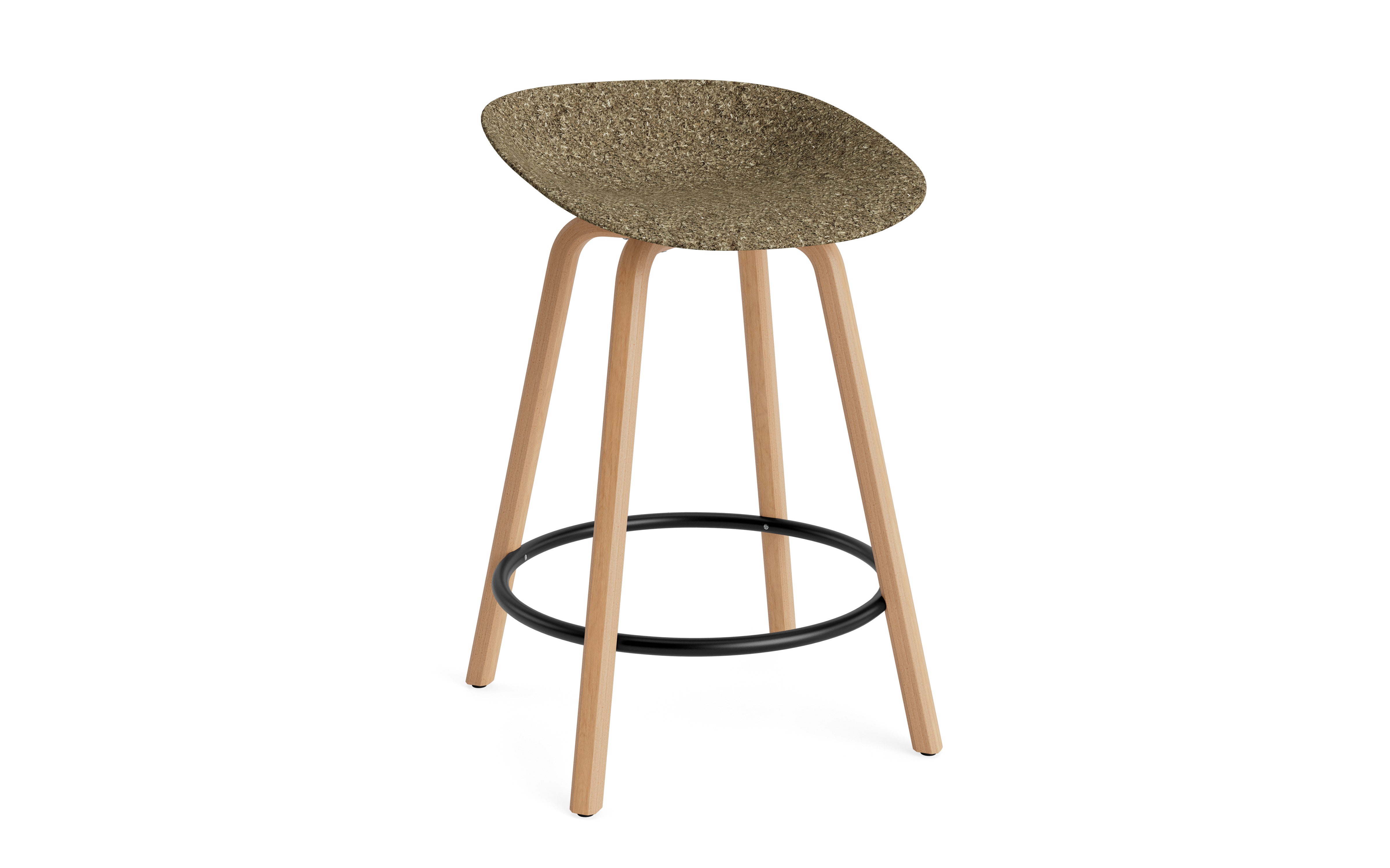 Green Mat Bar Chair with a beech base