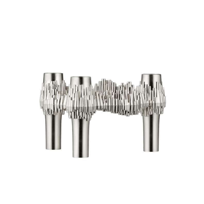 QUIST brushed chrome candle holder