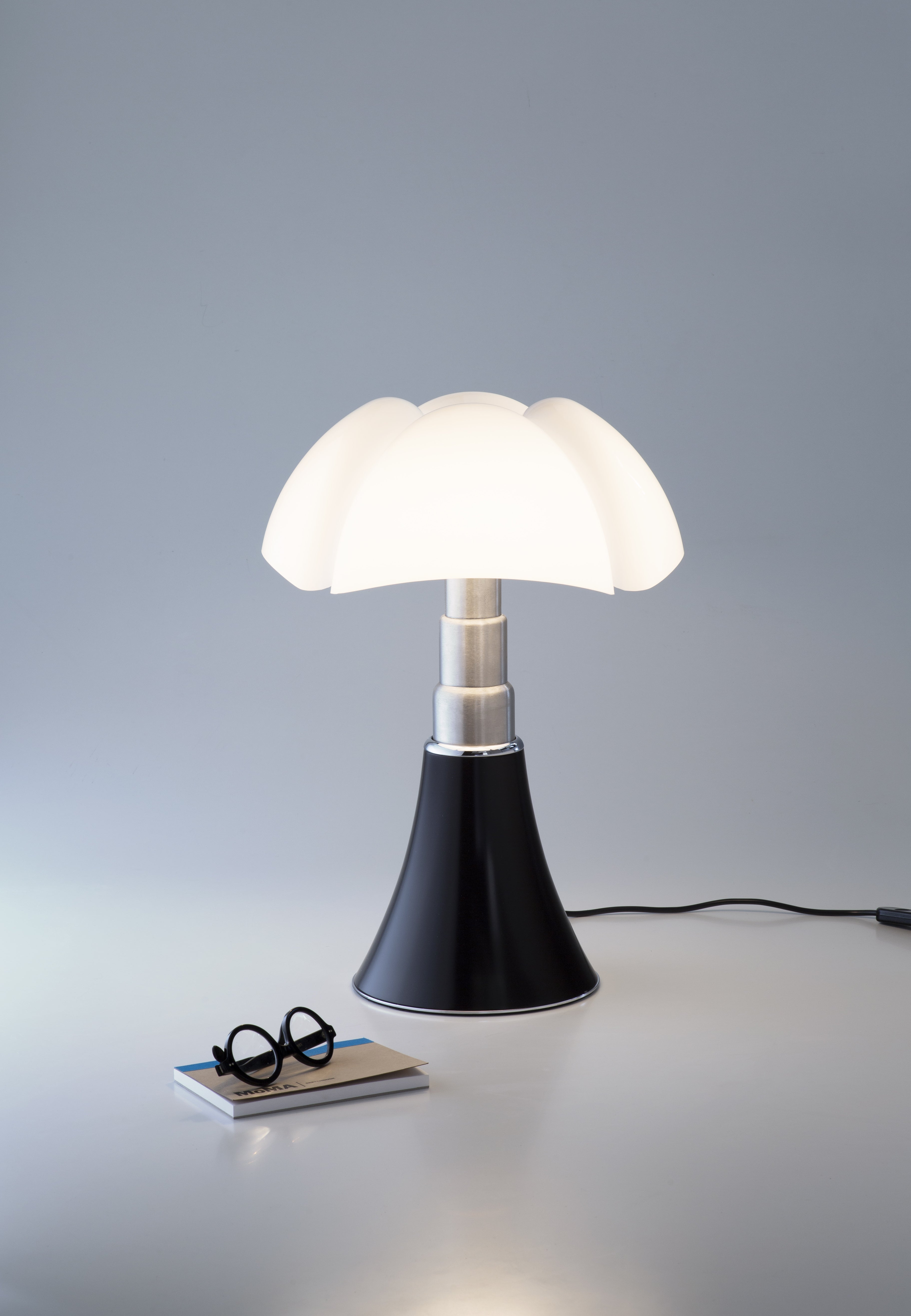 Pipistrello Medium Table Lamp with Opal Shade and Black Base