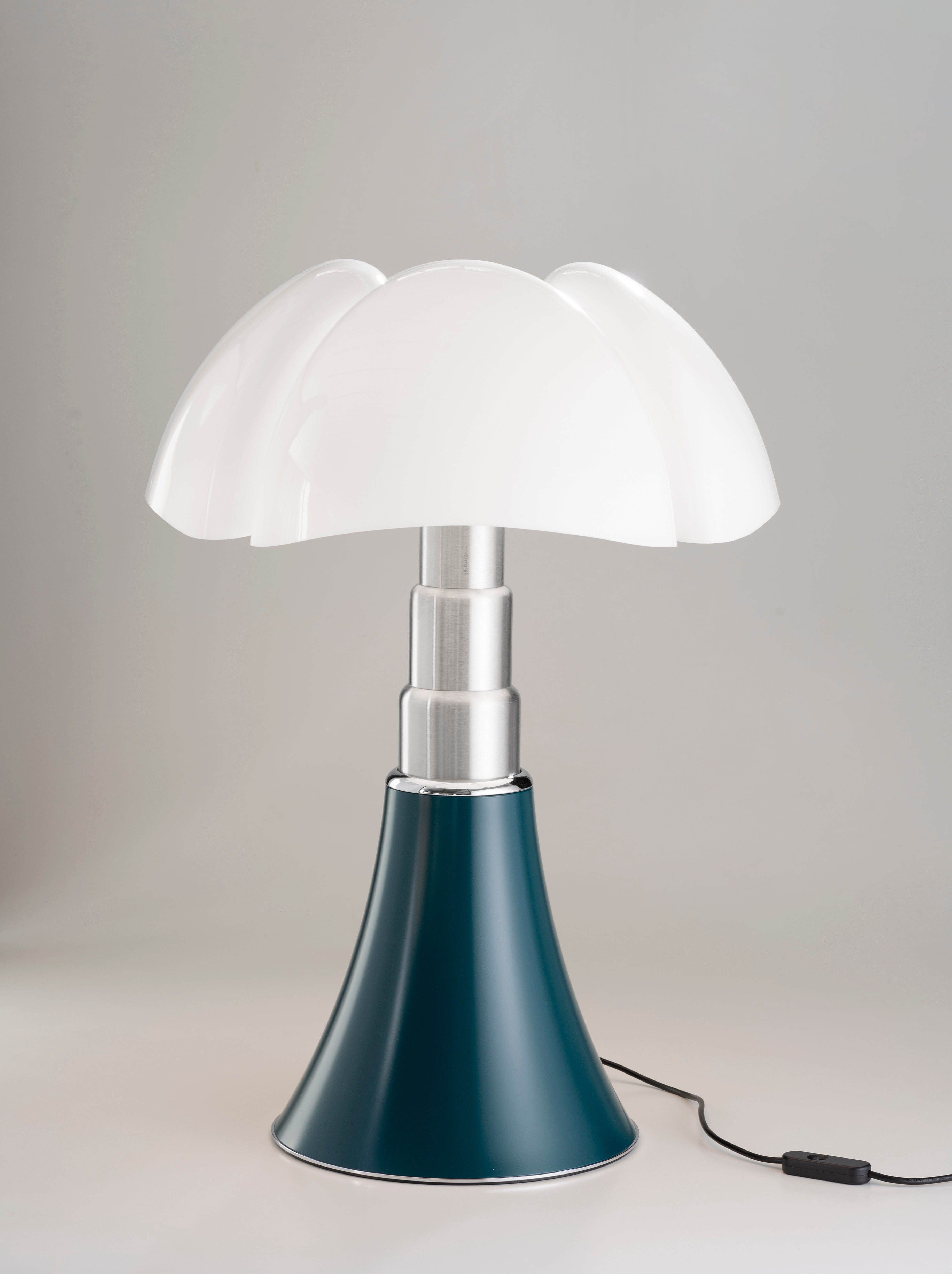 Lampa stołowa PIPISTRELLO opalowy klosz z ciemnozieloną podstawą