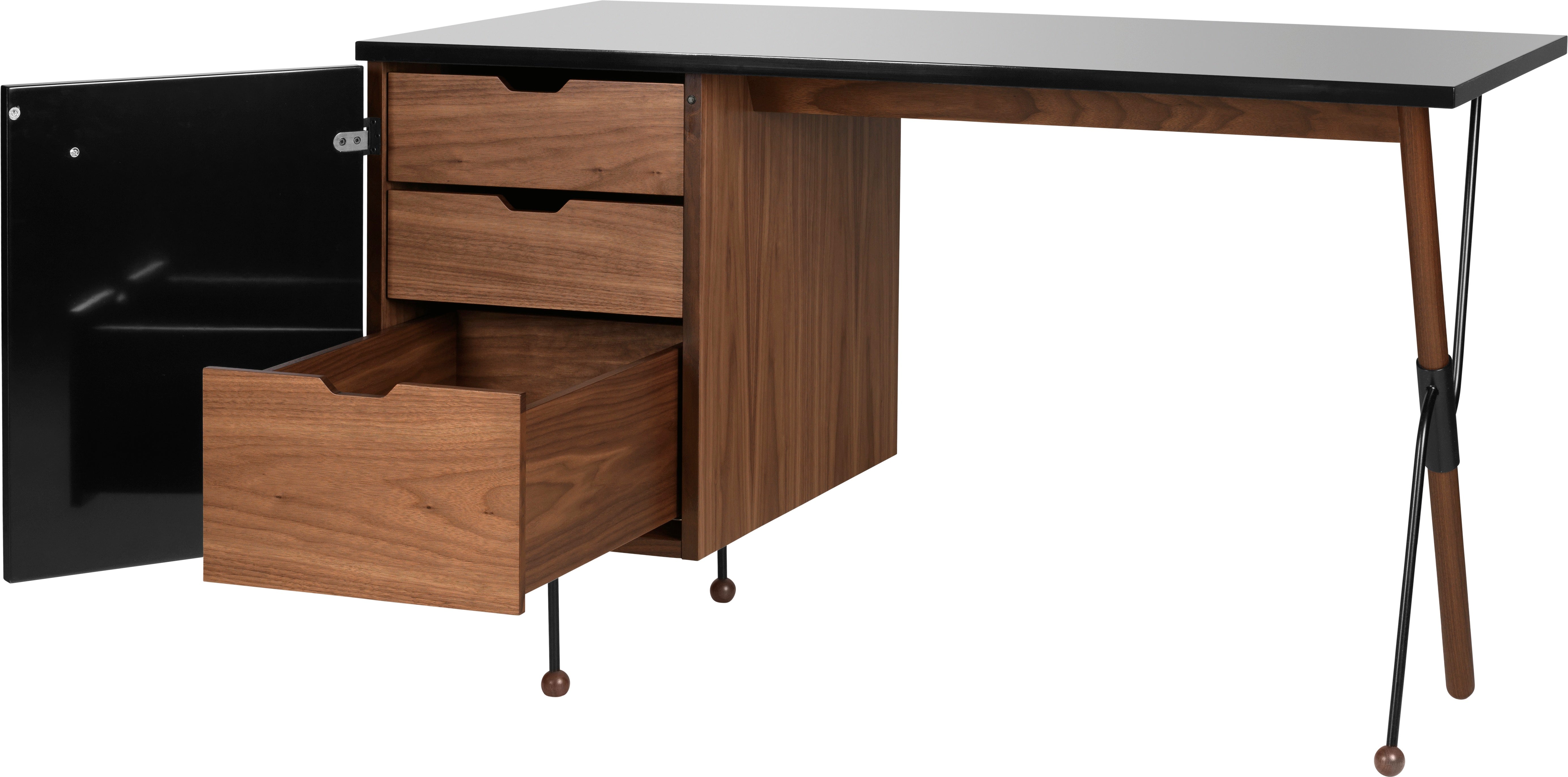 Walnut veneer desk 62