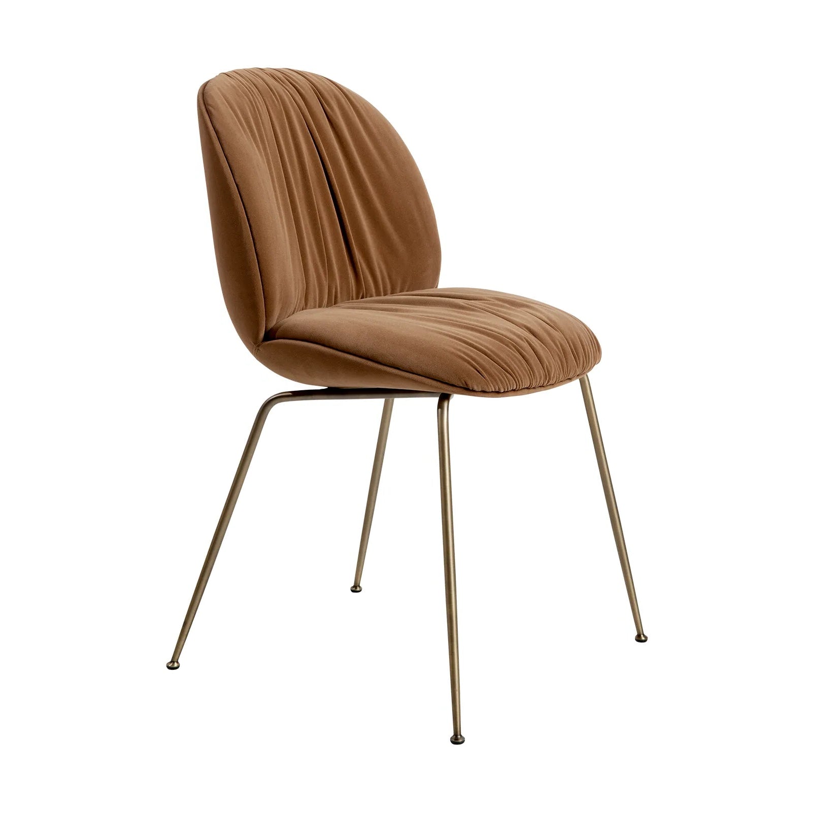 BEETLE SOFT upholstered chair with a brass base