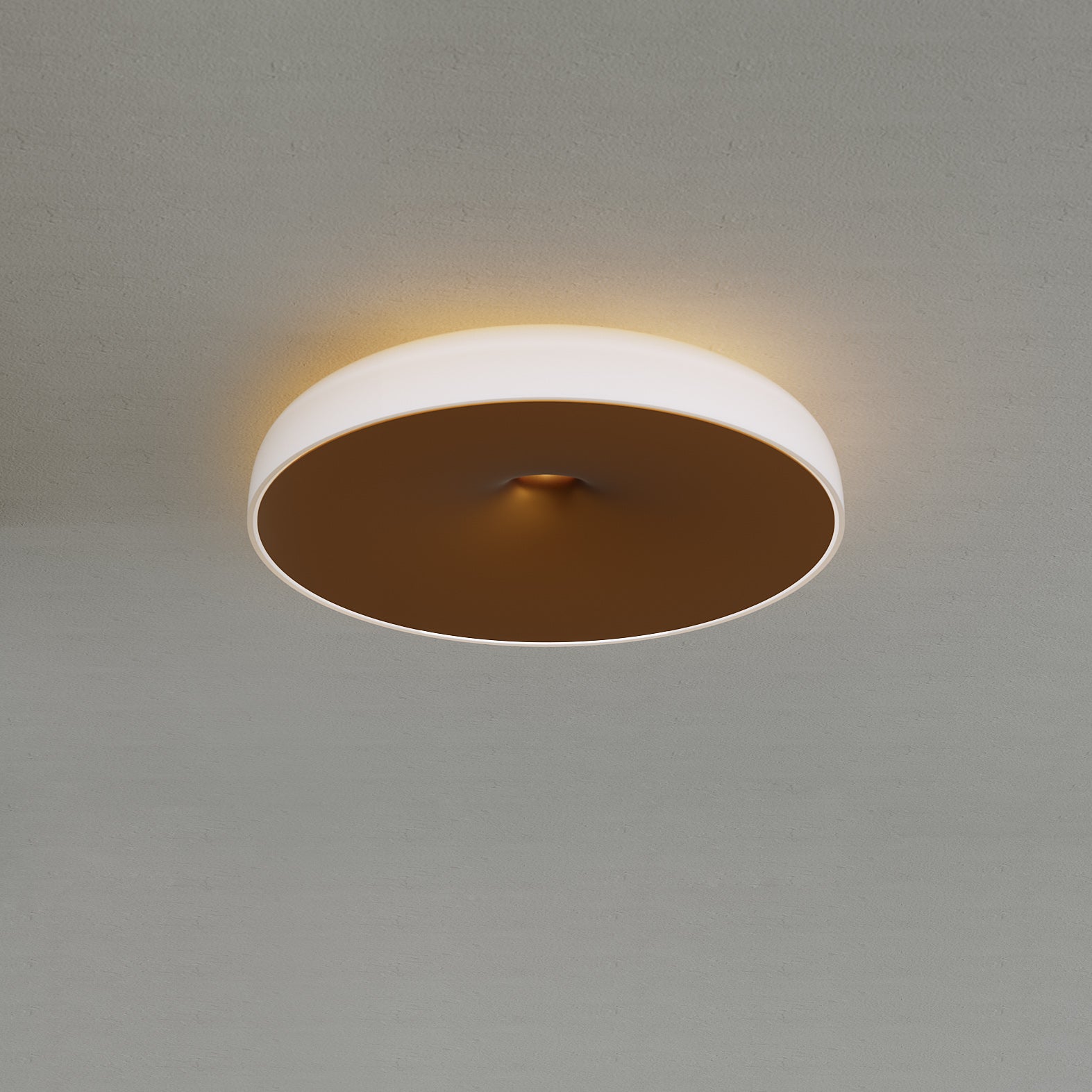 Stropní lampa CHET-B matná hnědá s bílou.
