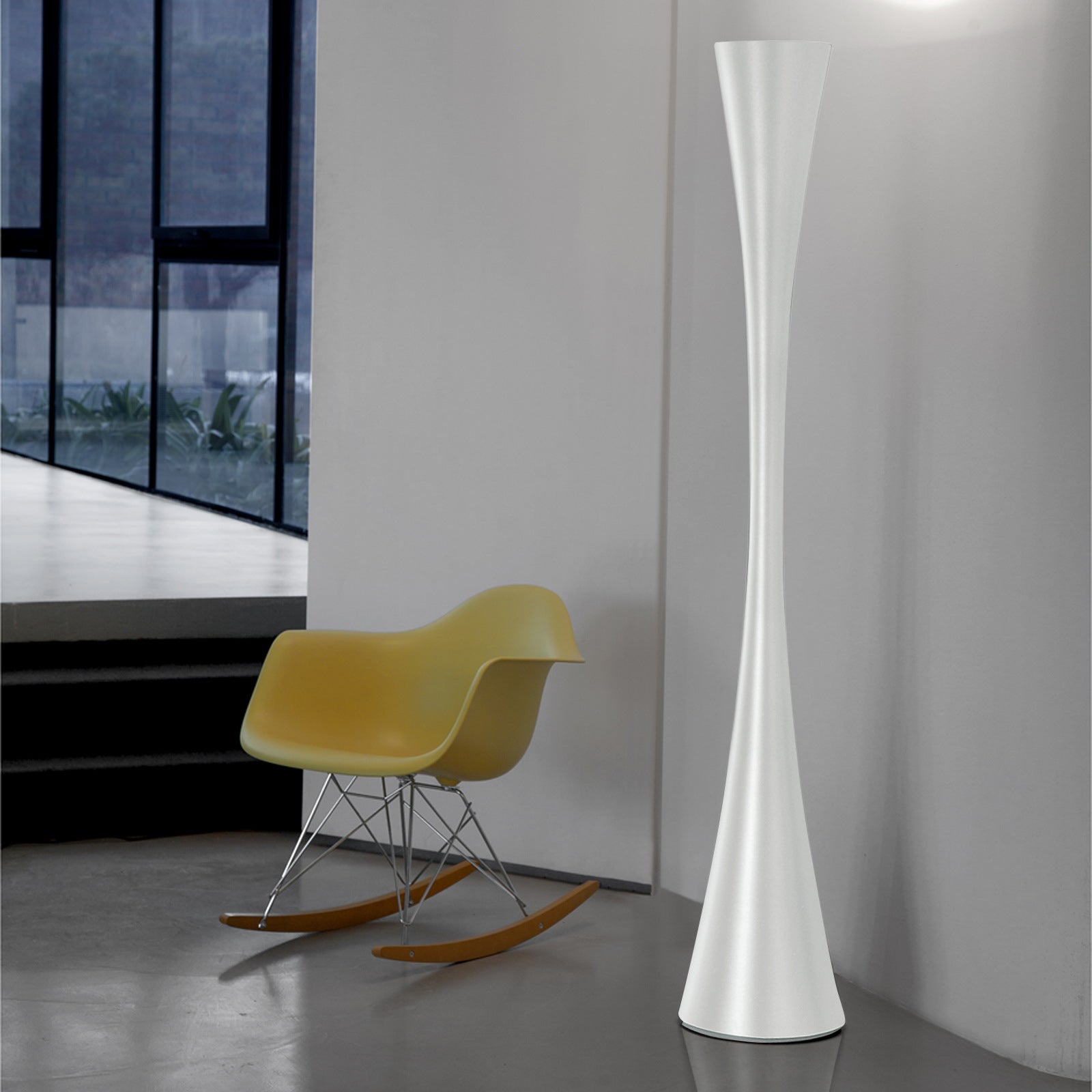 Podlahová lampa BICONICA lesklá bílá