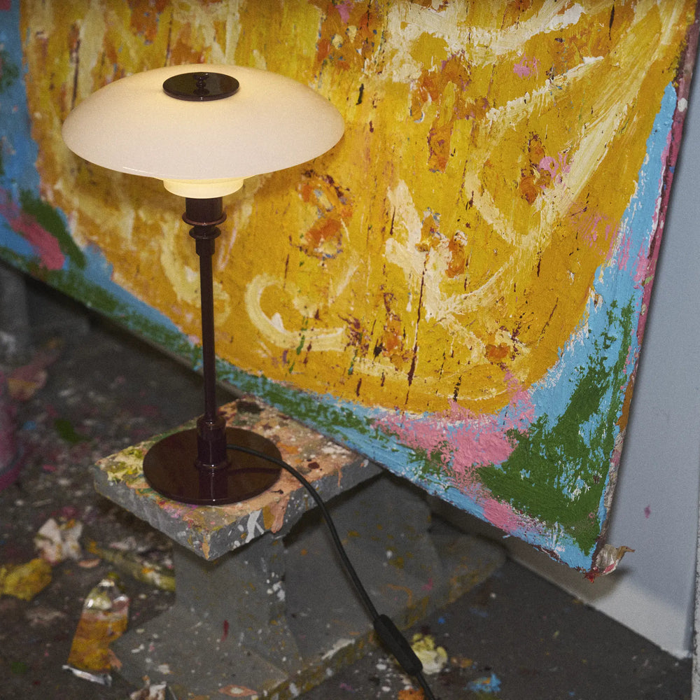 Lampa stolní PH 2/1 bílá s bordovou základnou