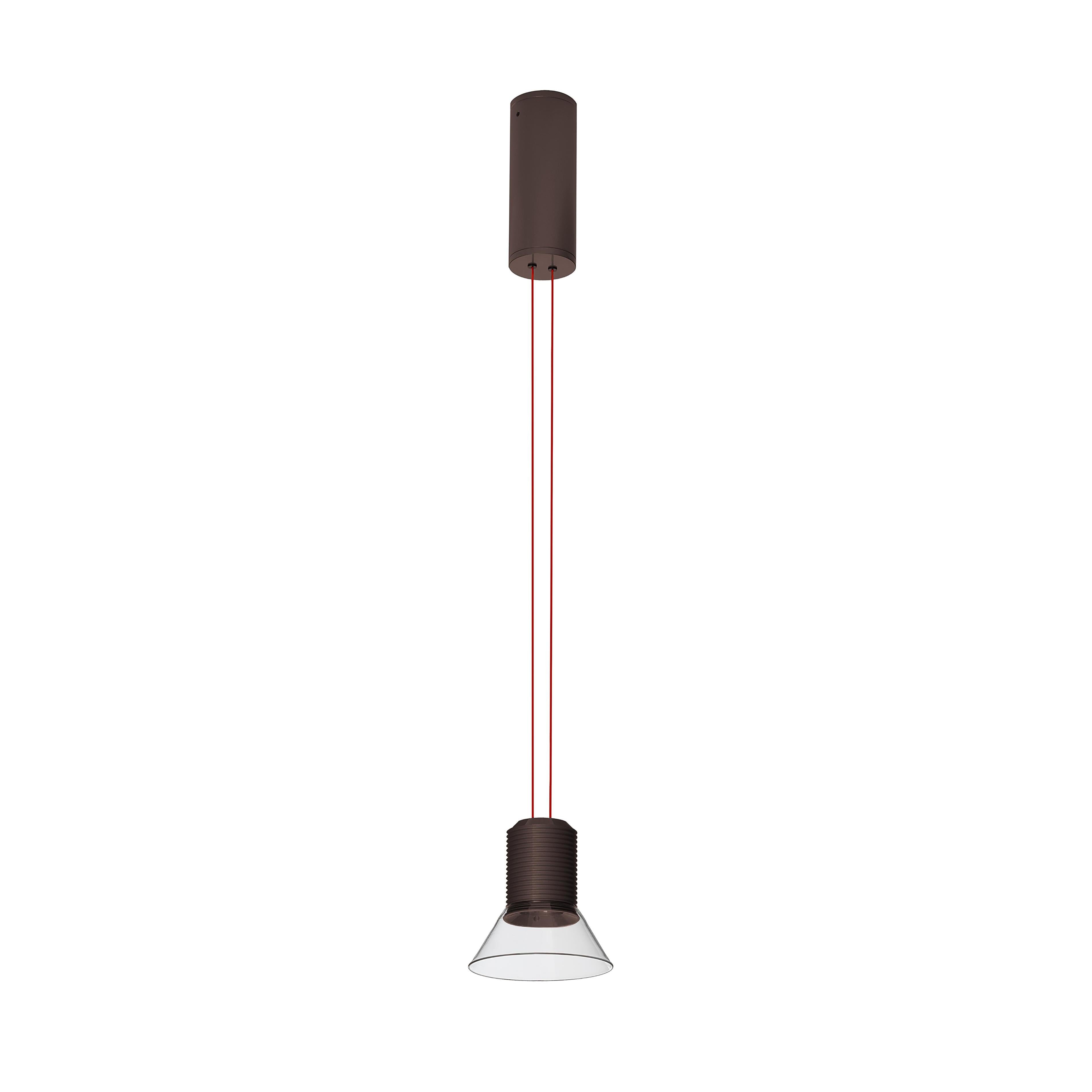 Lustrná stropní lampa DIA s matnými hnědými prvky